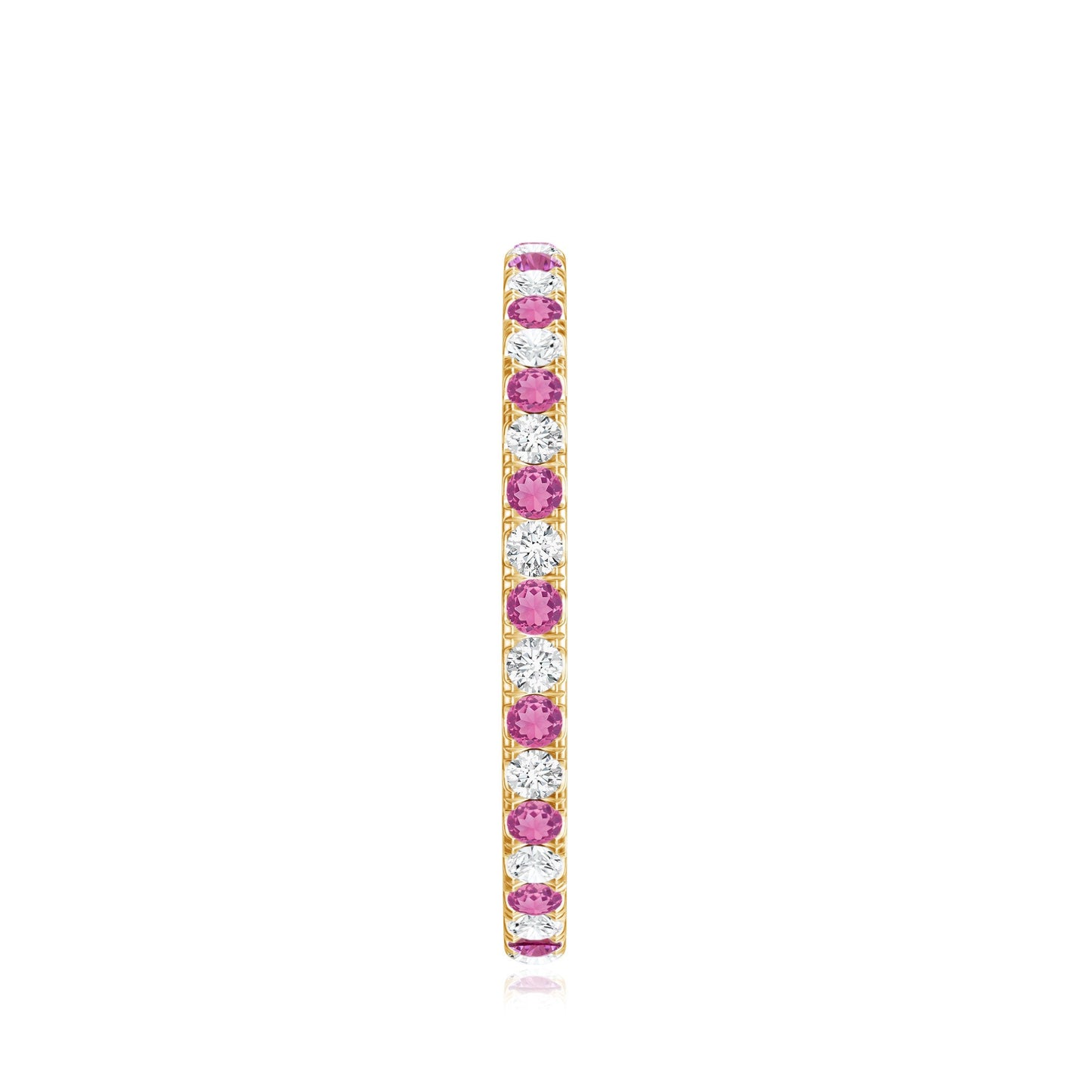 Pink Tourmaline and Diamond Stackable Ring