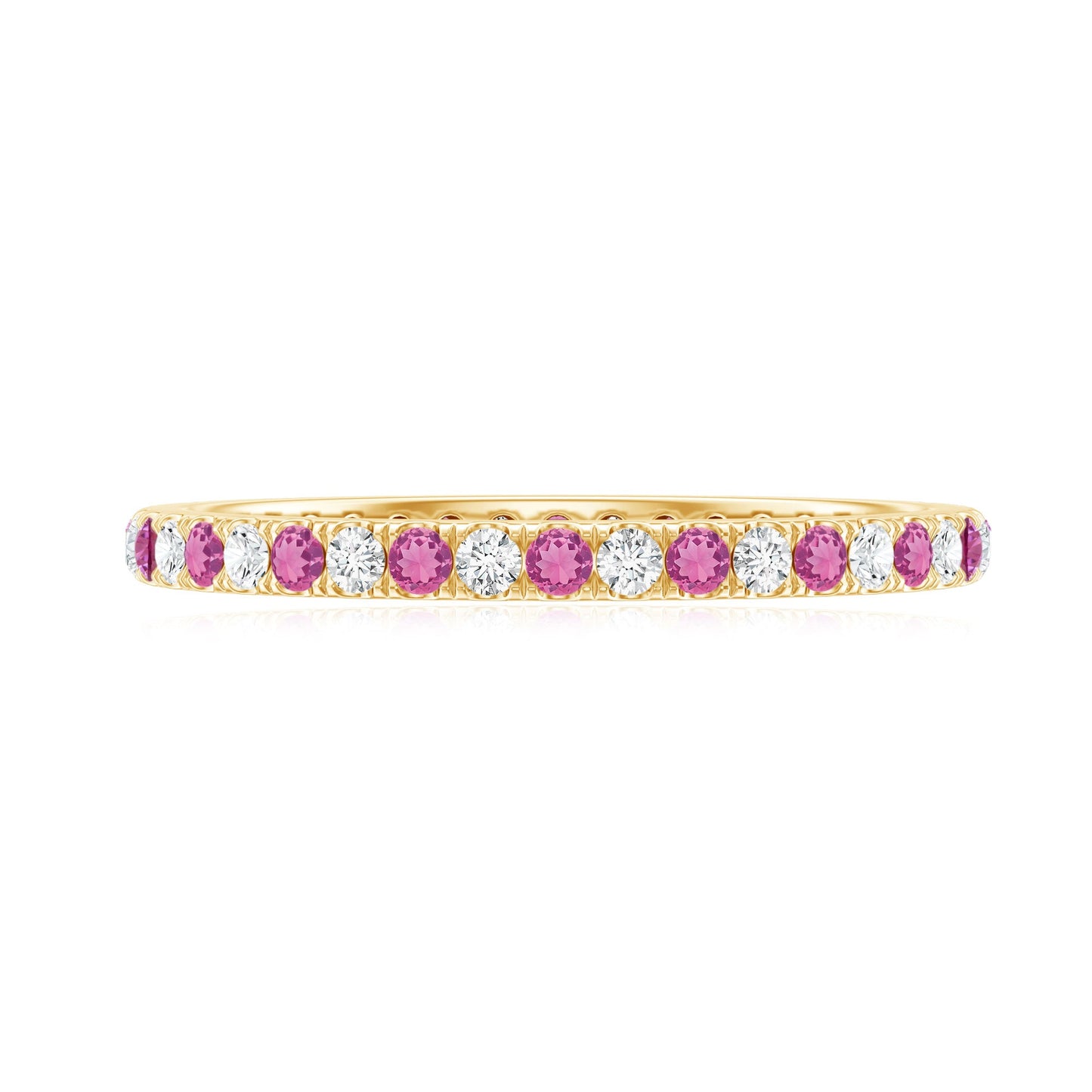 Pink Tourmaline and Diamond Stackable Ring