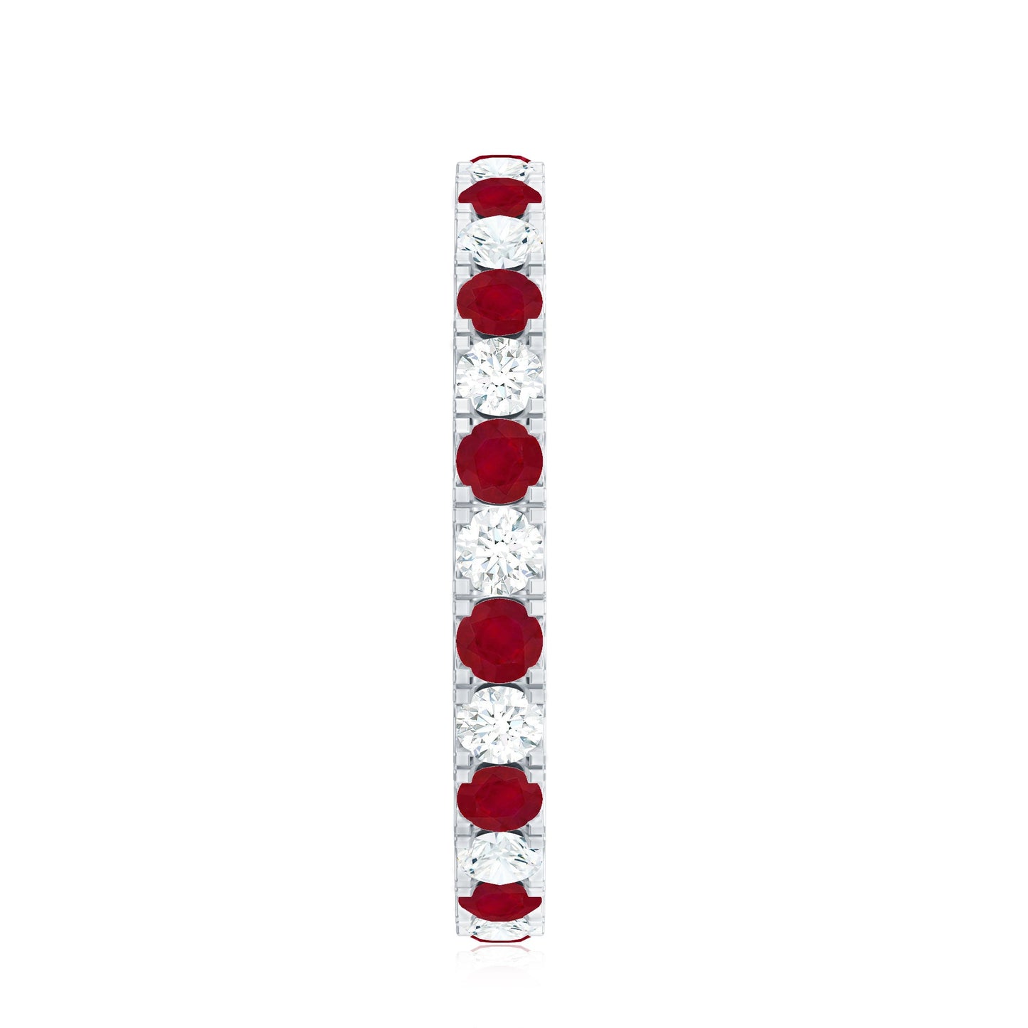 Natural Ruby Eternity Ring with Diamond for Women