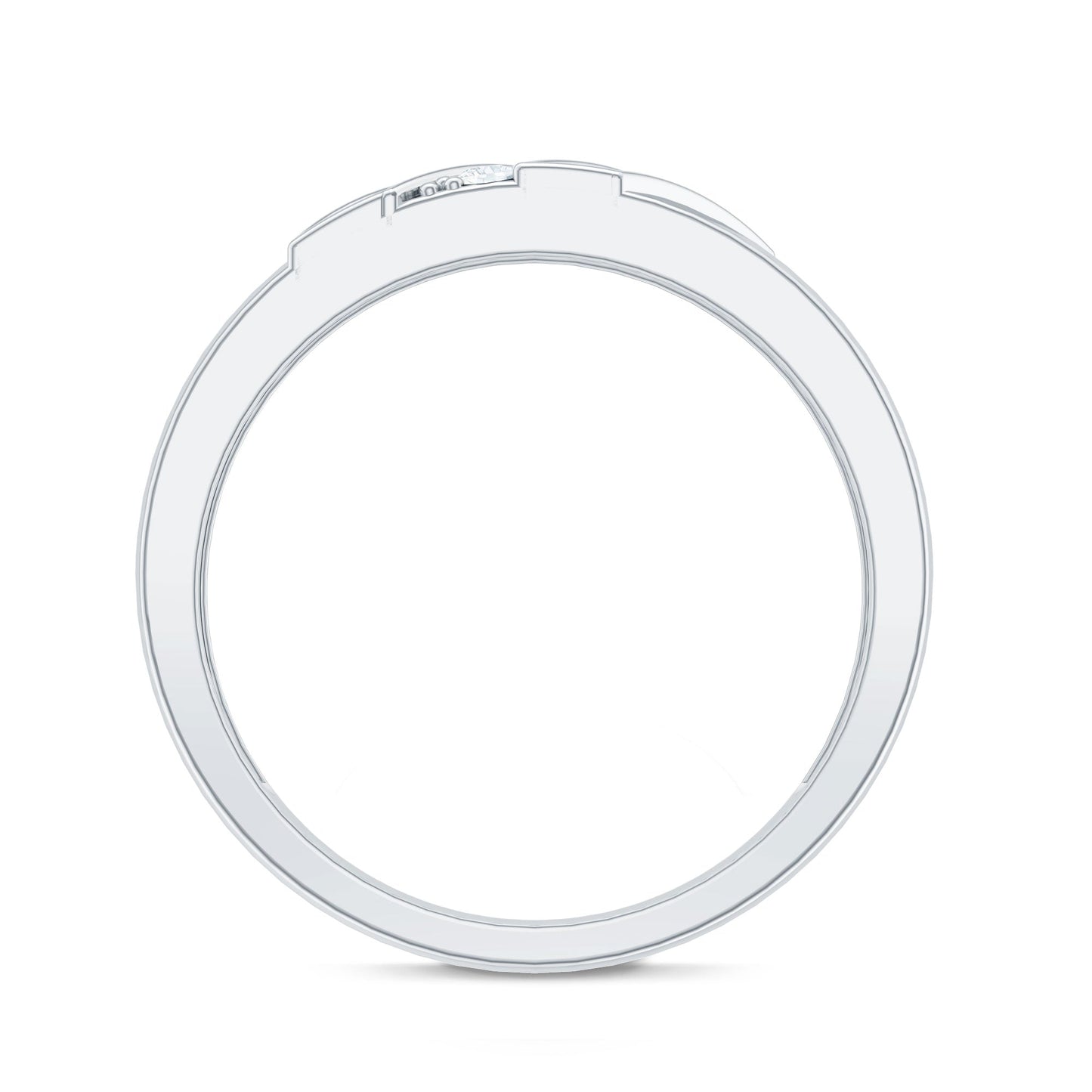 Natural Mens Diamond Wedding Band with Black Enamel