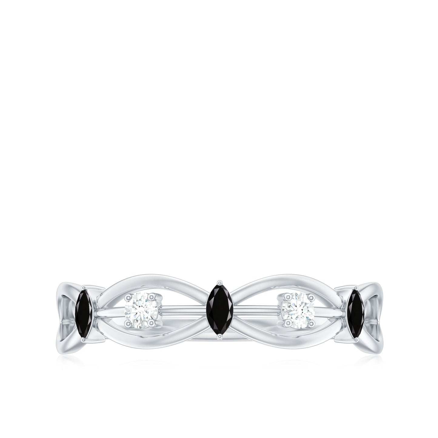Certified Lab Grown Black Diamond Promise Ring with White Diamond