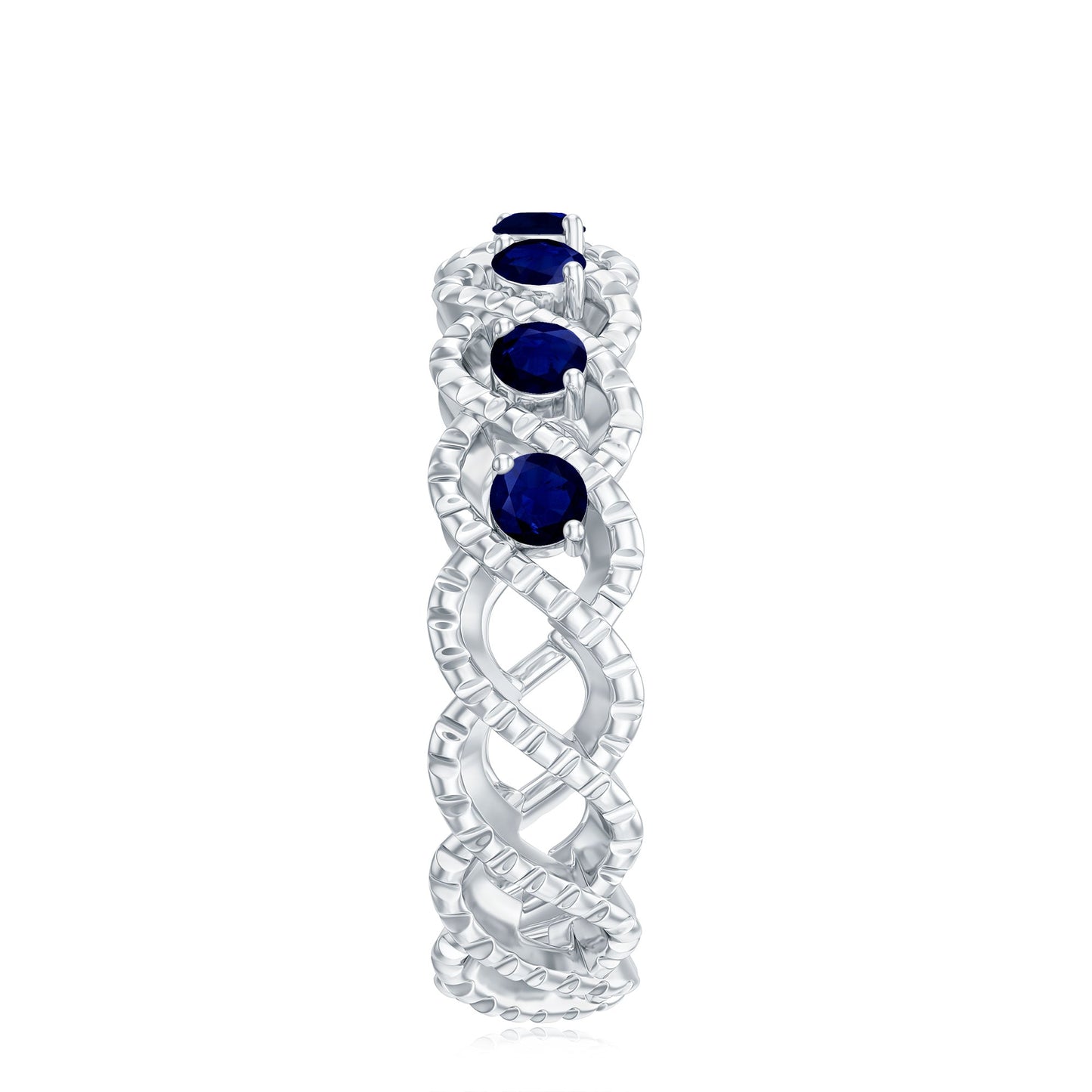 Natural Blue Sapphire Infinity Band For Anniversary