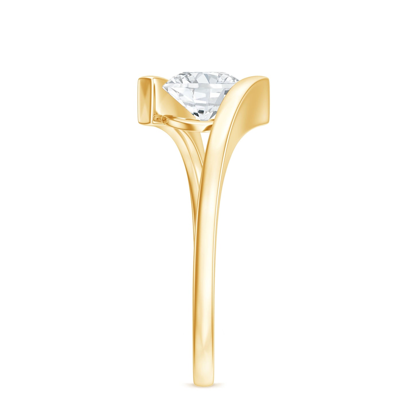 Certified 0.9 Carat Lab Grown Diamond Tension Setting Engagement Ring