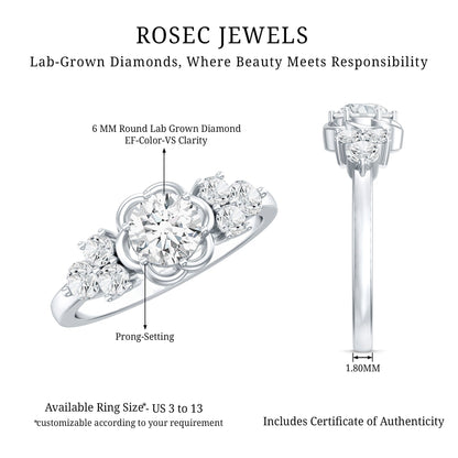 Certified 0.9 Carat Lab Grown Diamond Engagement Ring