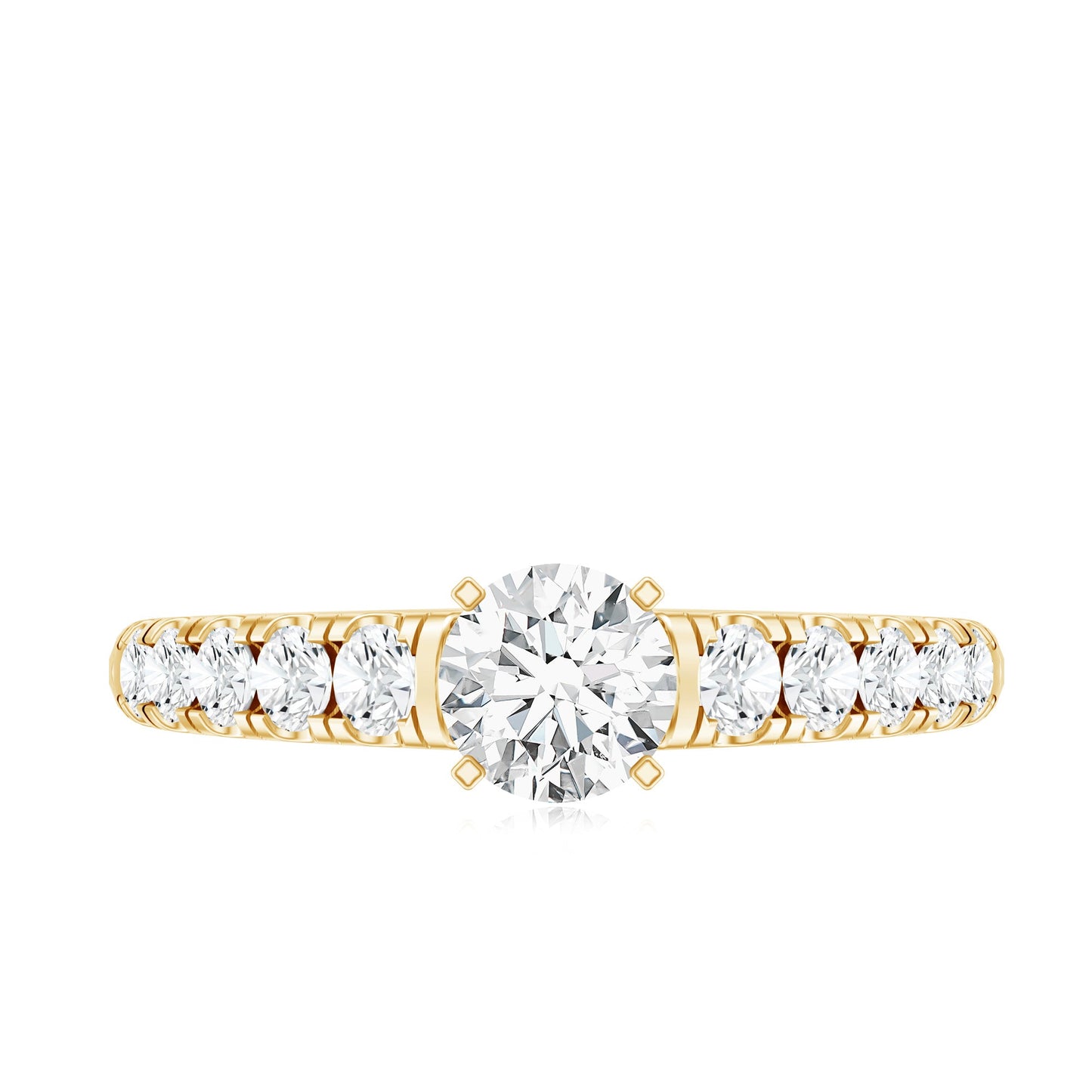 Lab Grown Diamond Classic Engagement Ring With Side Stones