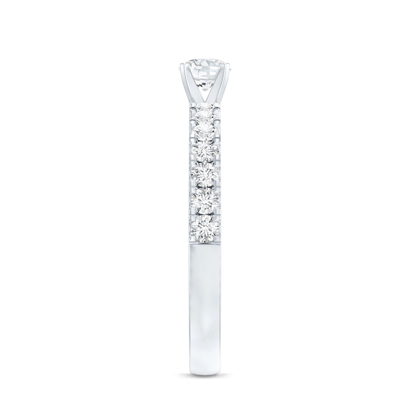 Certified Lab Grown Diamond Engagement Ring with Side Stones
