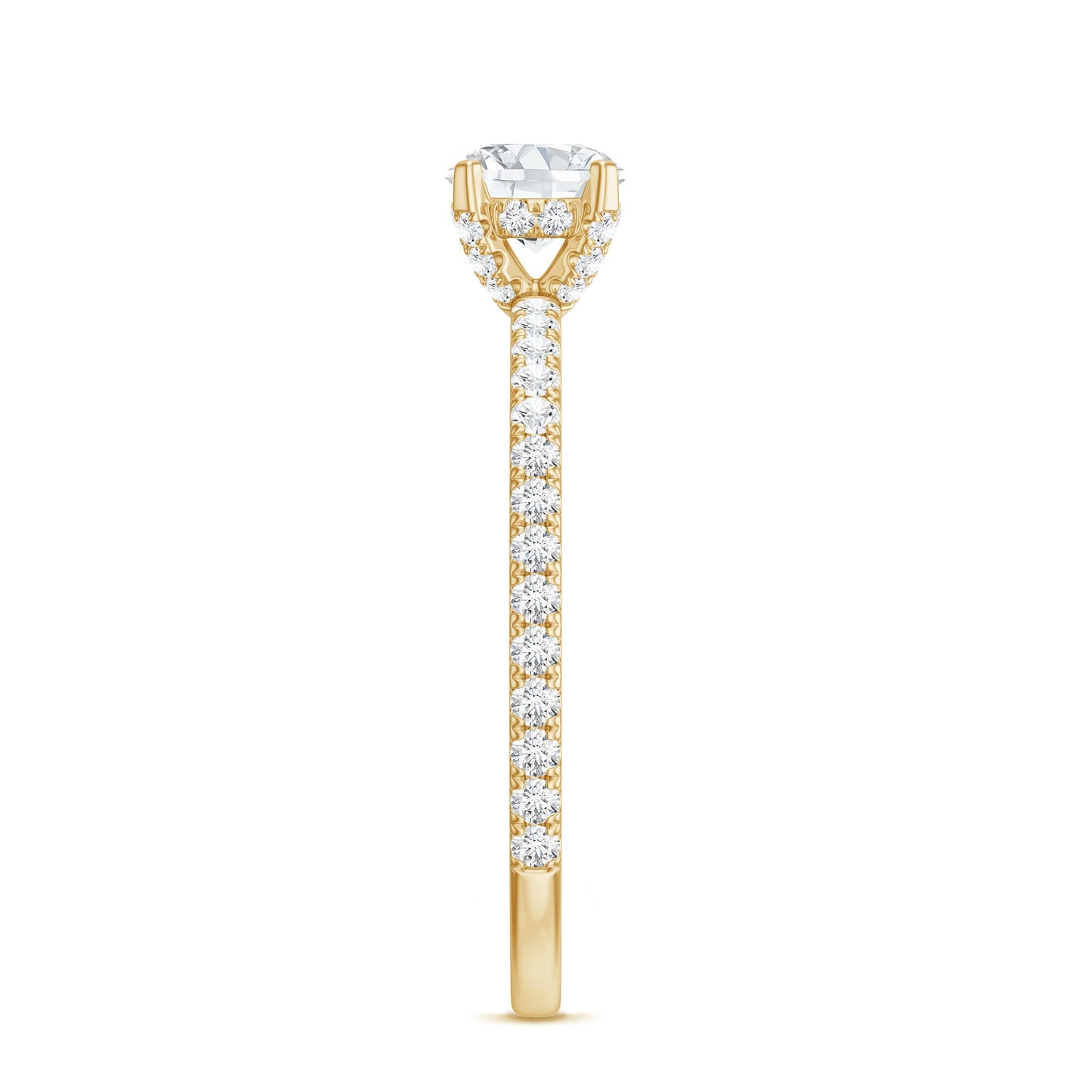 Lab Grown Diamond 0.4 Carat Solitaire Engagement Ring with Side Stones