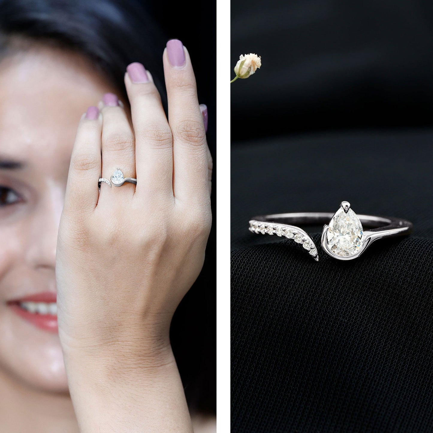 Certified Lab Grown Diamond Designer Promise Ring