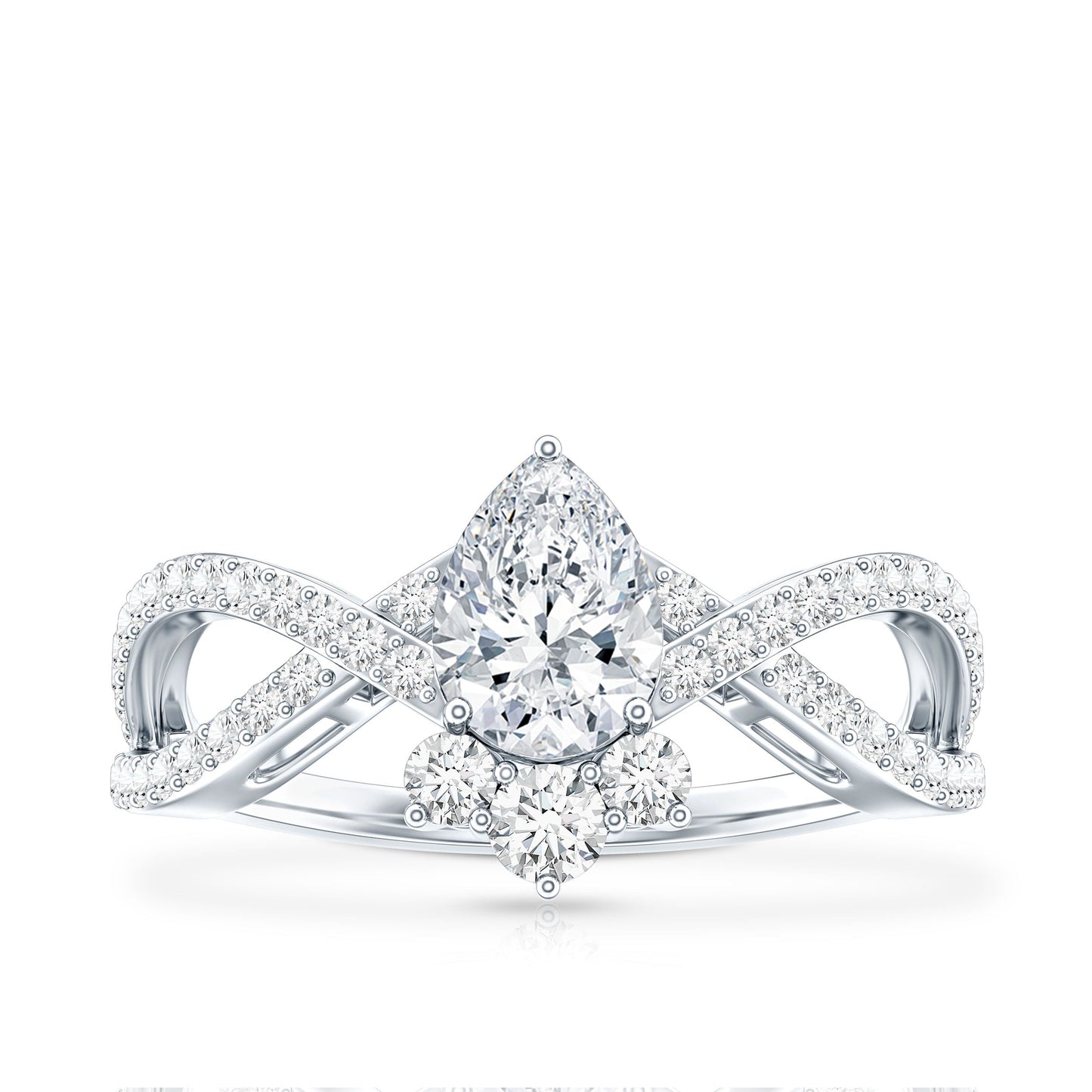 Lab Grown Diamond Teardrop Designer Engagement Ring