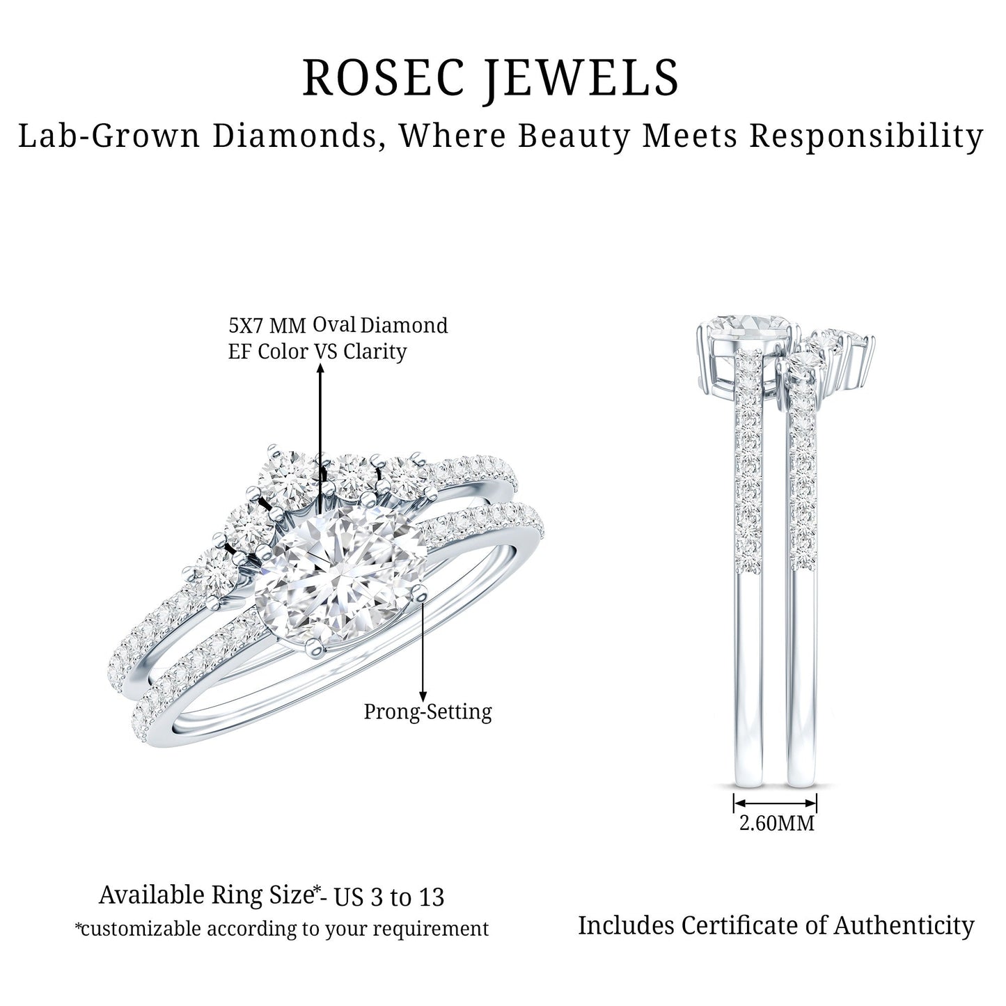 Certified 0.7 Carat Lab Grown Diamond Engagement Ring Enhancer