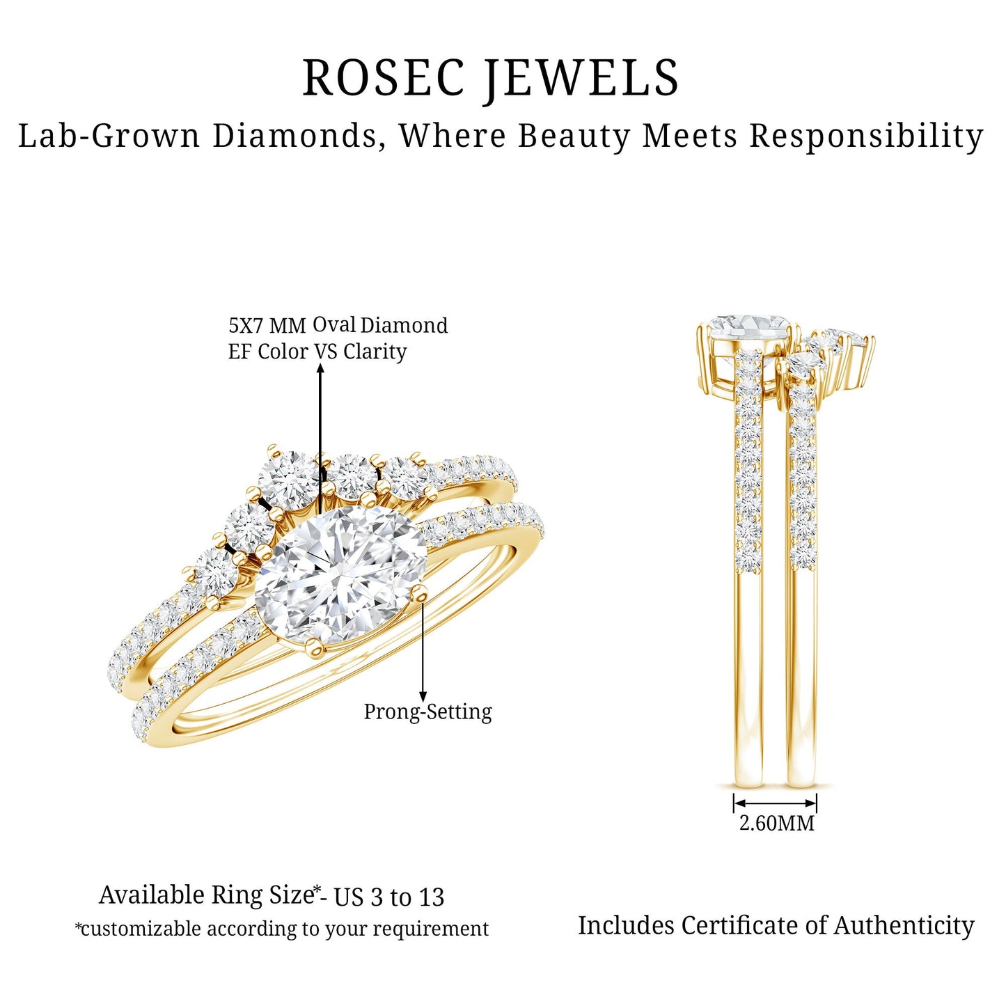 Certified 0.7 Carat Lab Grown Diamond Engagement Ring Enhancer