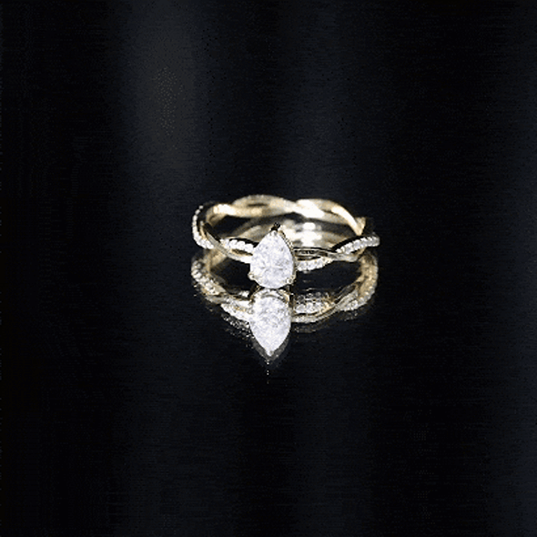0.6 Carat Lab Grown Diamond Pear Shaped Engagement Ring