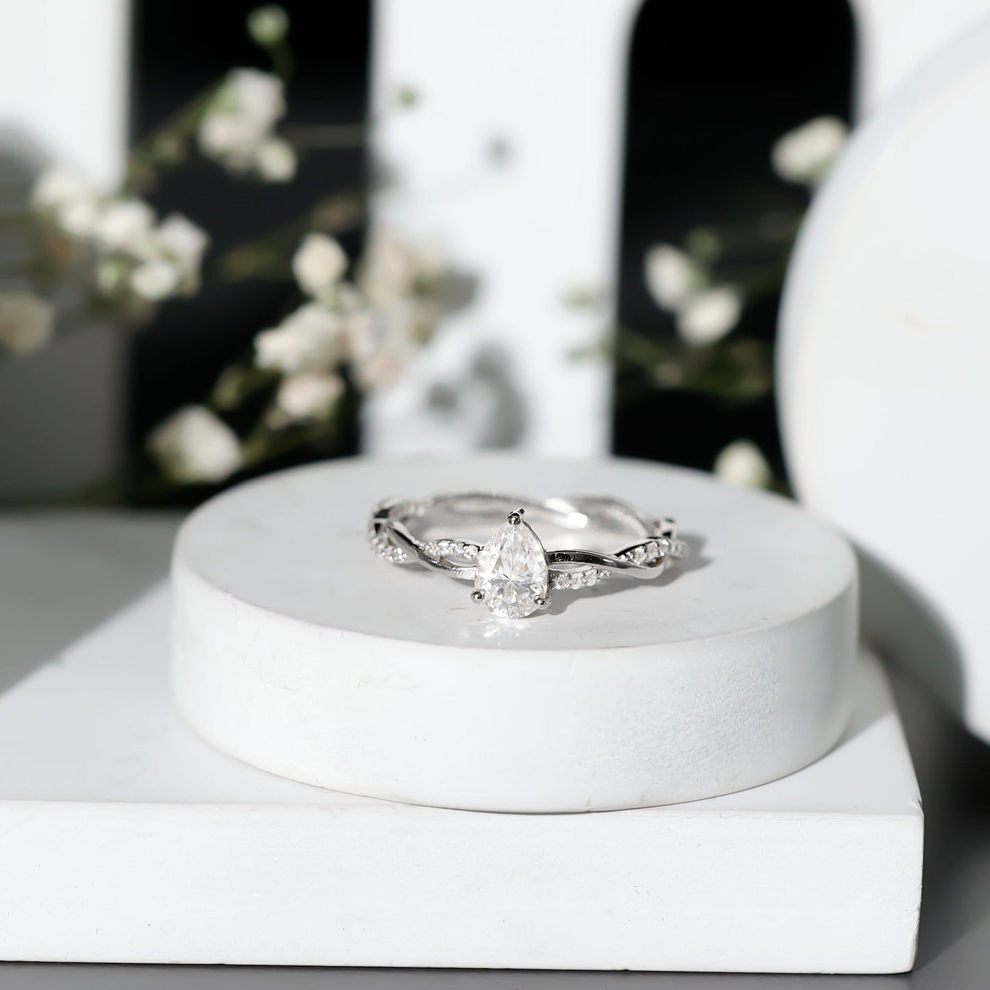 0.6 Carat Lab Grown Diamond Pear Shaped Engagement Ring