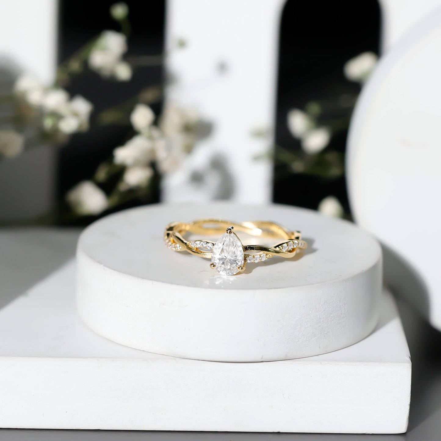 0.6 Carat Lab Grown Diamond Pear Shaped Engagement Ring