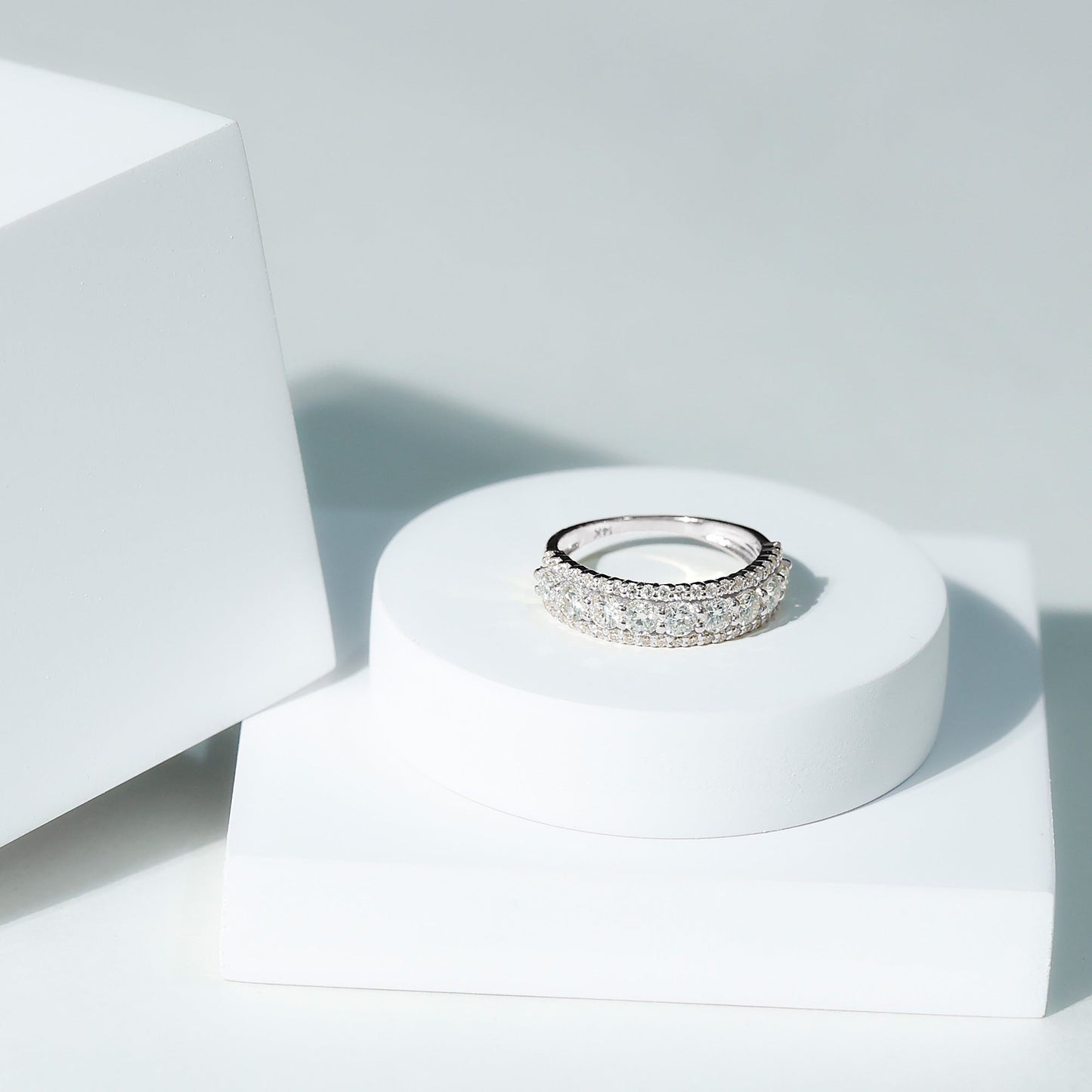 Classic Lab Grown Diamond Half Eternity Wedding Band for Women