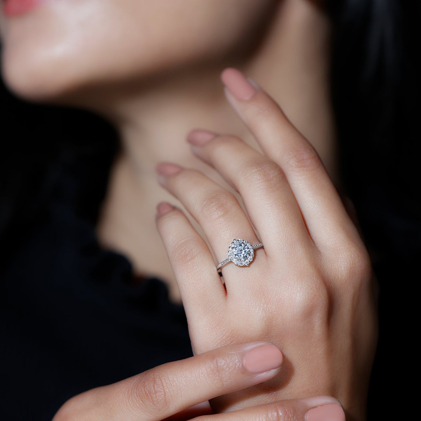 Classic Lab Grown Diamond Halo Engagement Ring