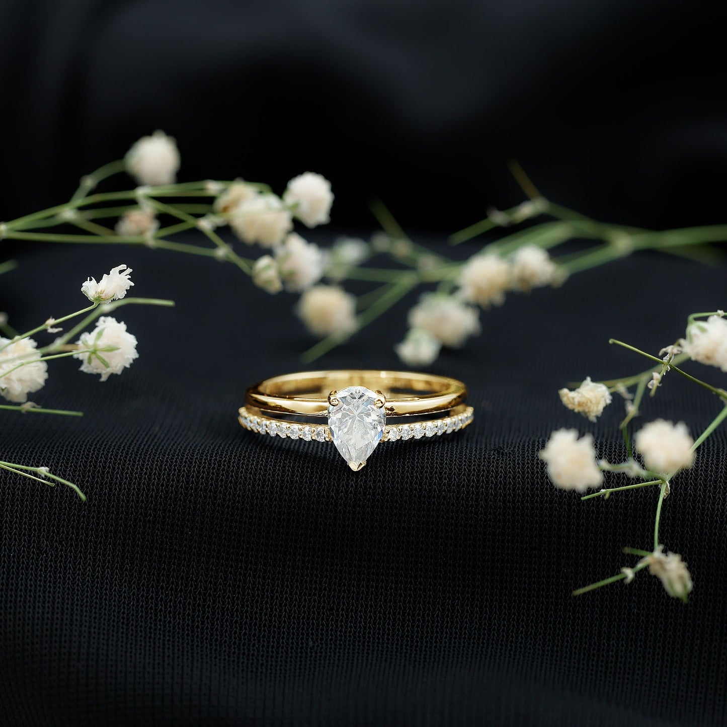 Lab Grown Diamond Pear Shaped Solitaire Engagement Ring