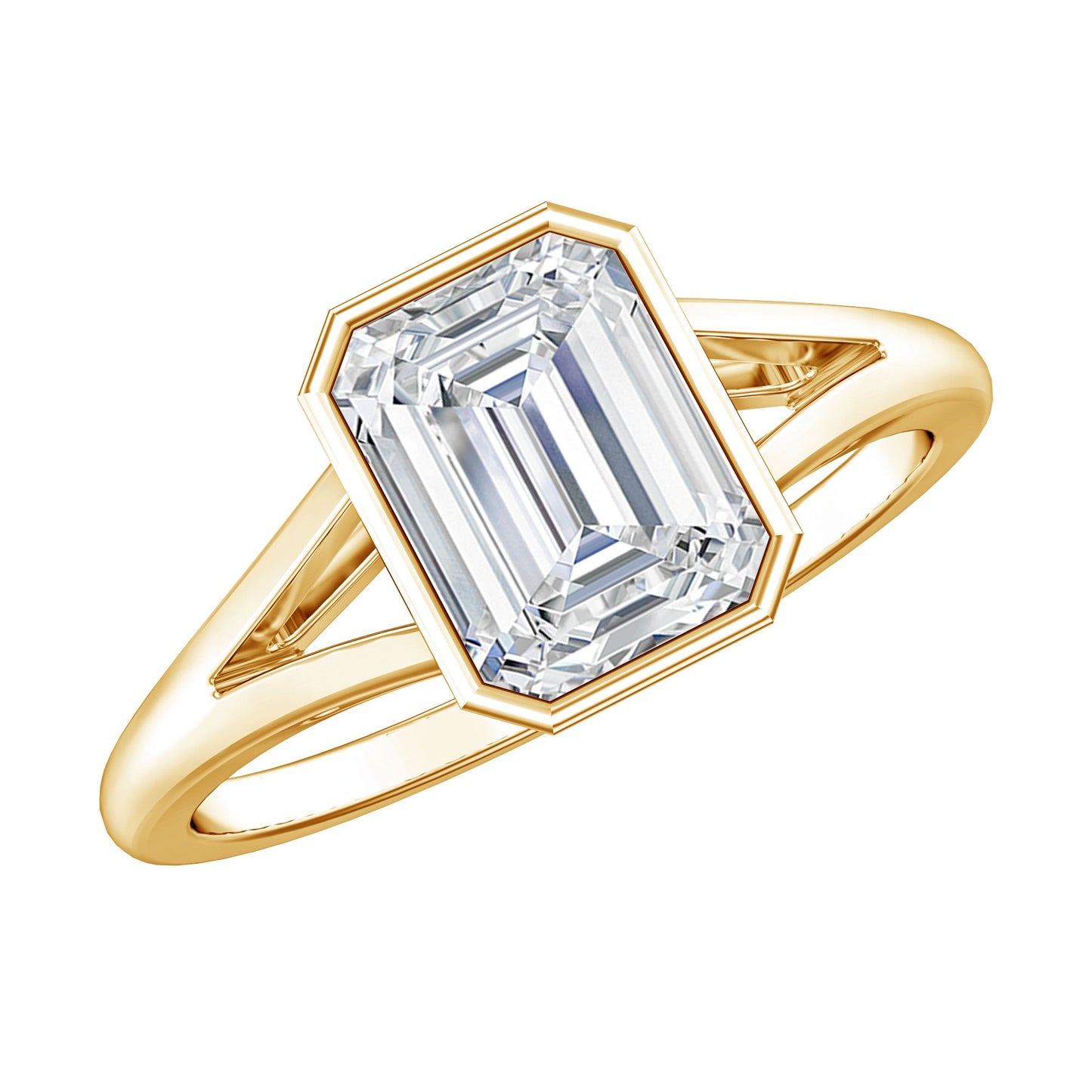 Certified 1.87 Carat Lab Grown Diamond Emerald Cut Engagement Ring