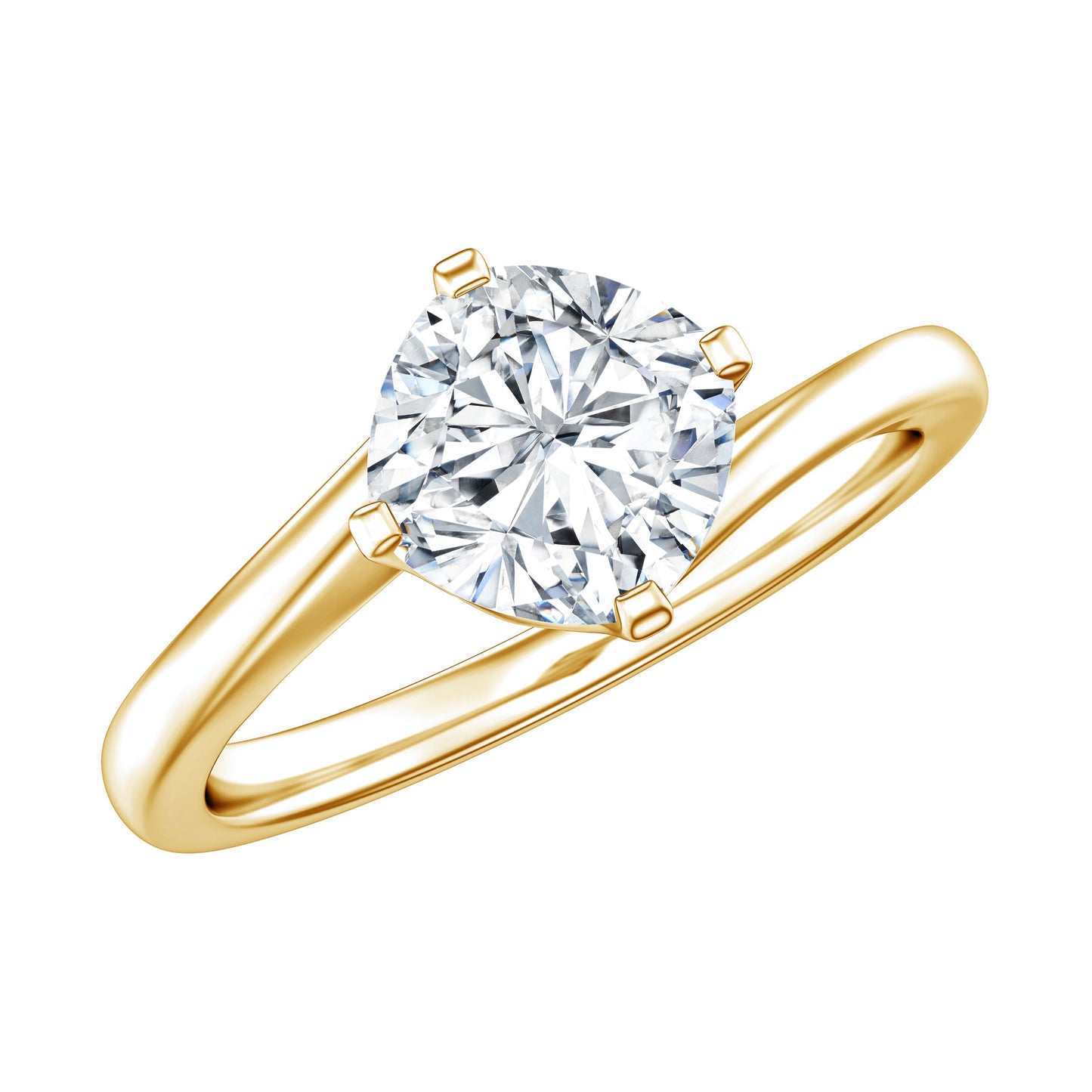 Certified 1.7 Carat Cushion Lab Grown Diamond Solitaire Engagement Ring
