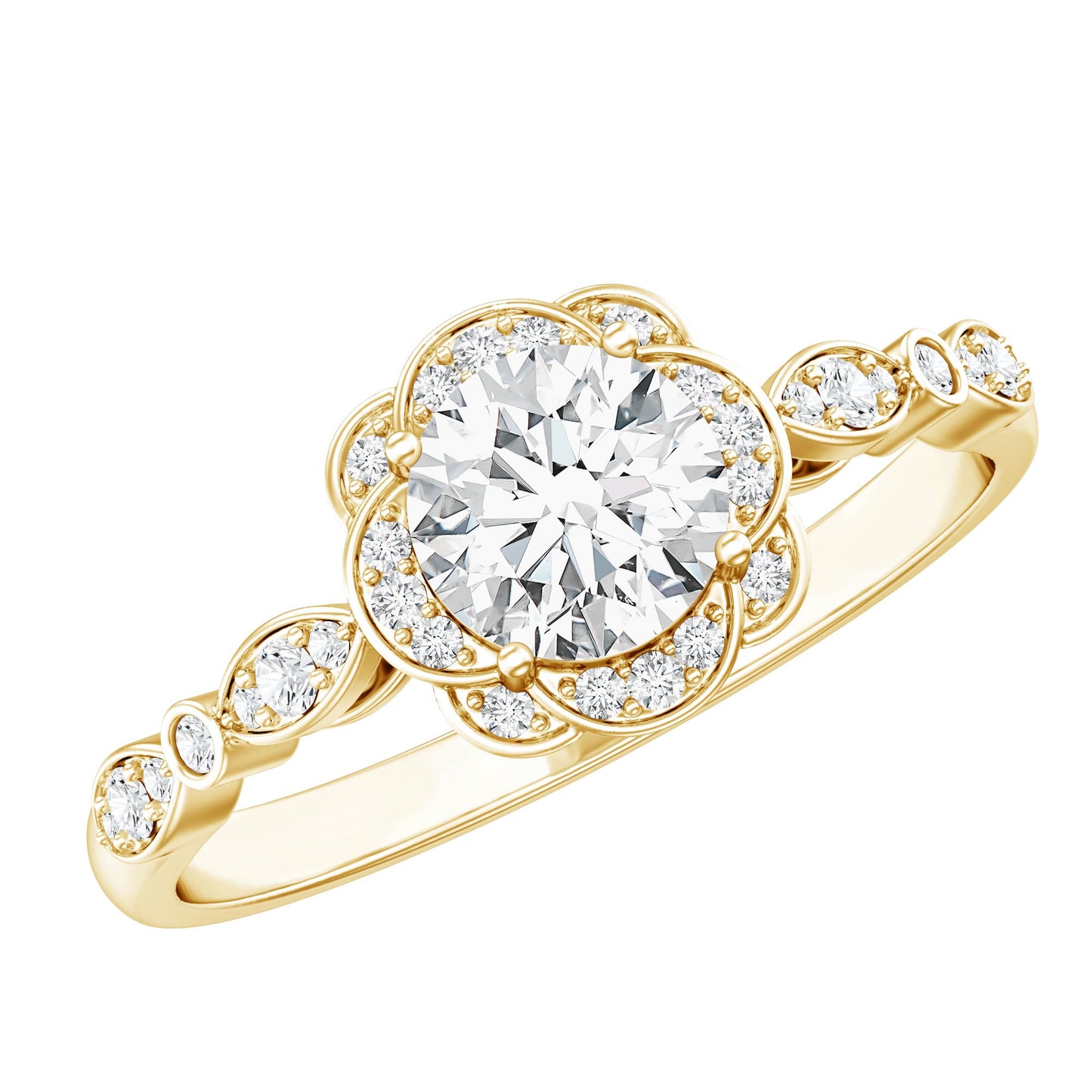 Certified Lab Grown 0.9 Carat Diamond Nature Engagement Ring