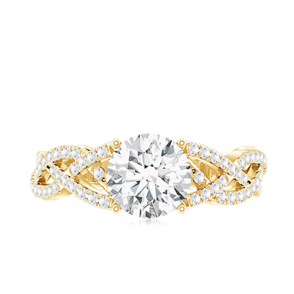 Lab Grown Diamond 2 Carat Round Engagement Ring With Infinity Twist