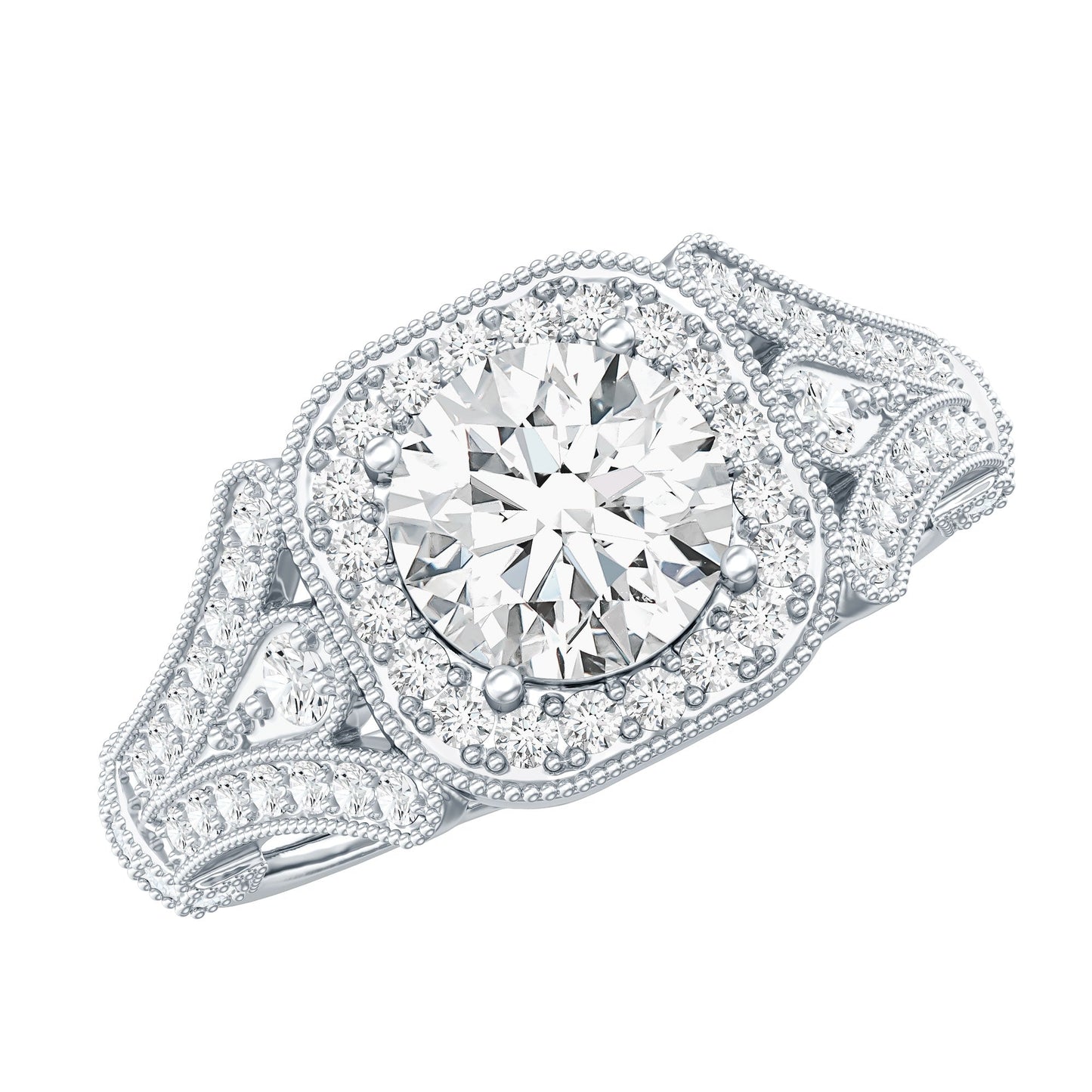 Certified 1.2 Carat Lab Grown Diamond Vintage Style Engagement Ring