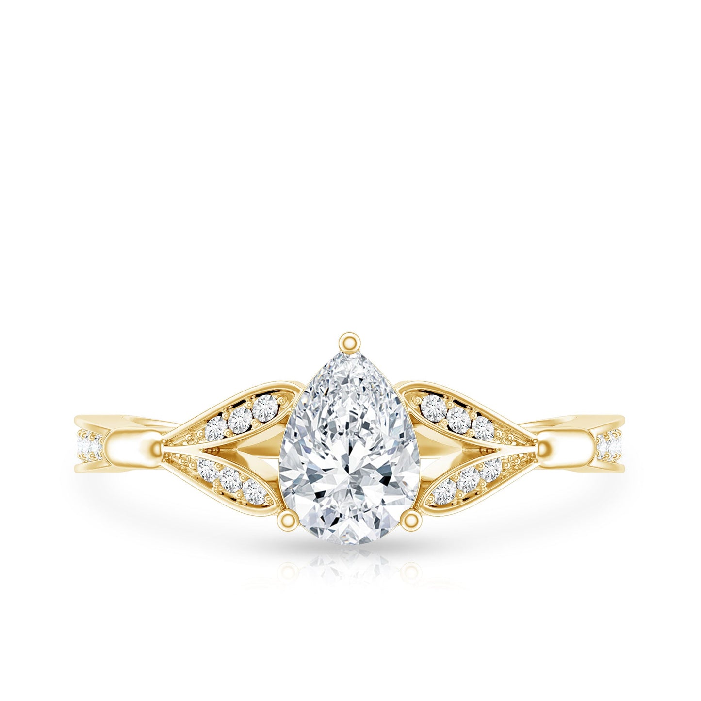 Lab Grown Diamond Teardrop Split Shank Engagement Ring