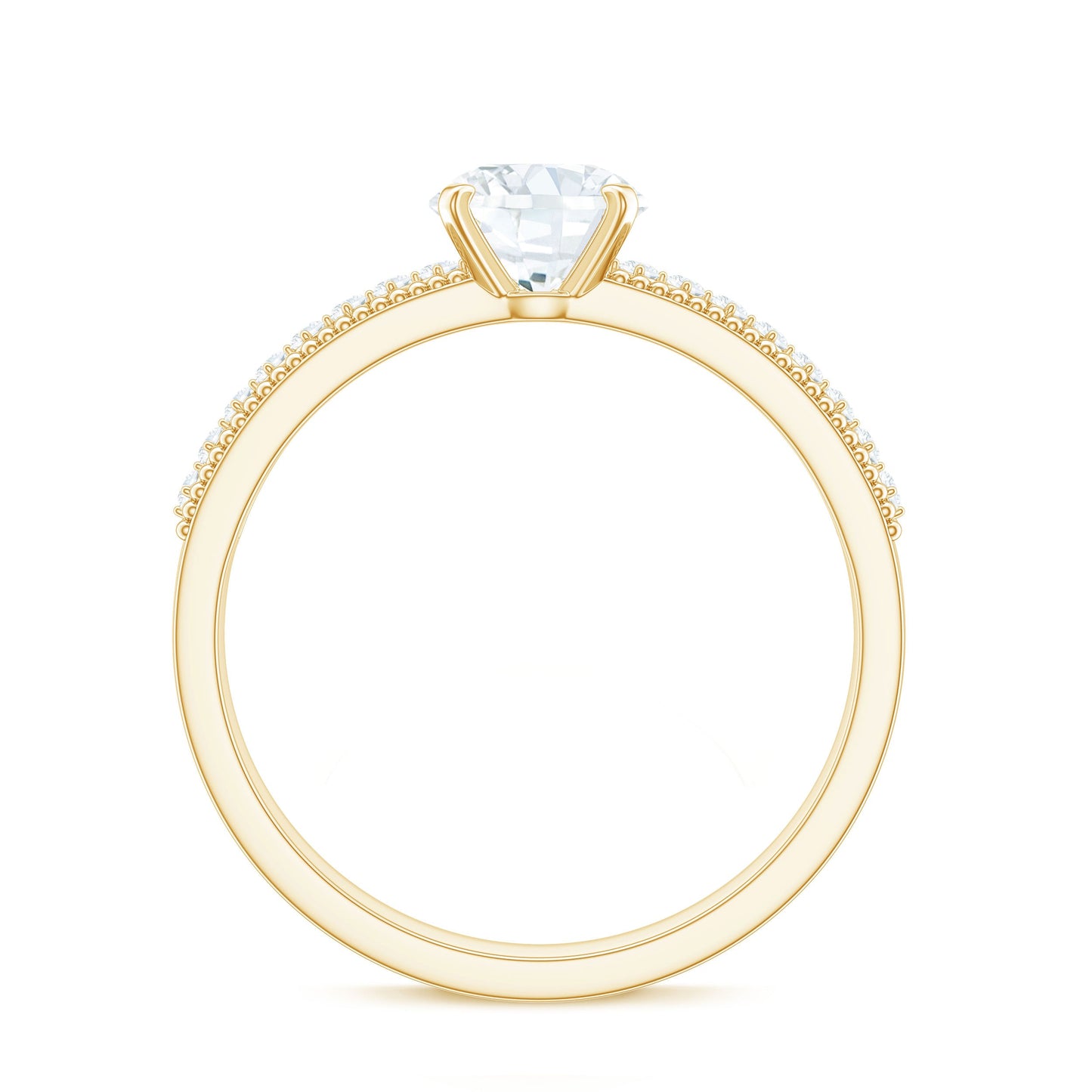 Certified Lab Grown 0.9 Carat Diamond Engagement Ring with Side Stones
