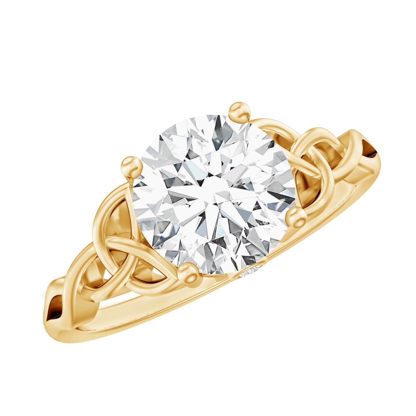 Certified 2 Carat Round Lab Grown Diamond Celtic Engagement Ring