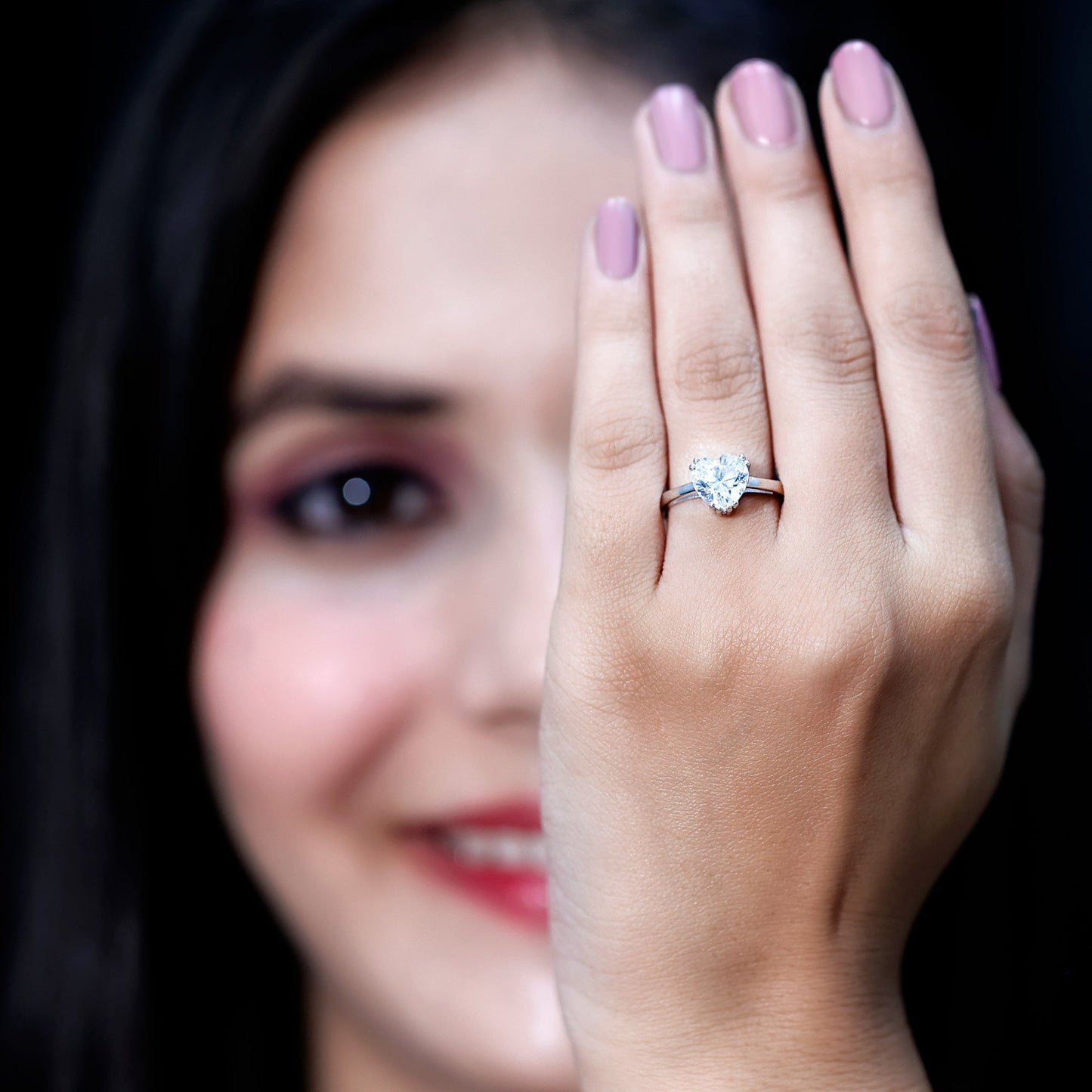 Certified Lab Grown Diamond Heart Engagement Ring 2 Carat