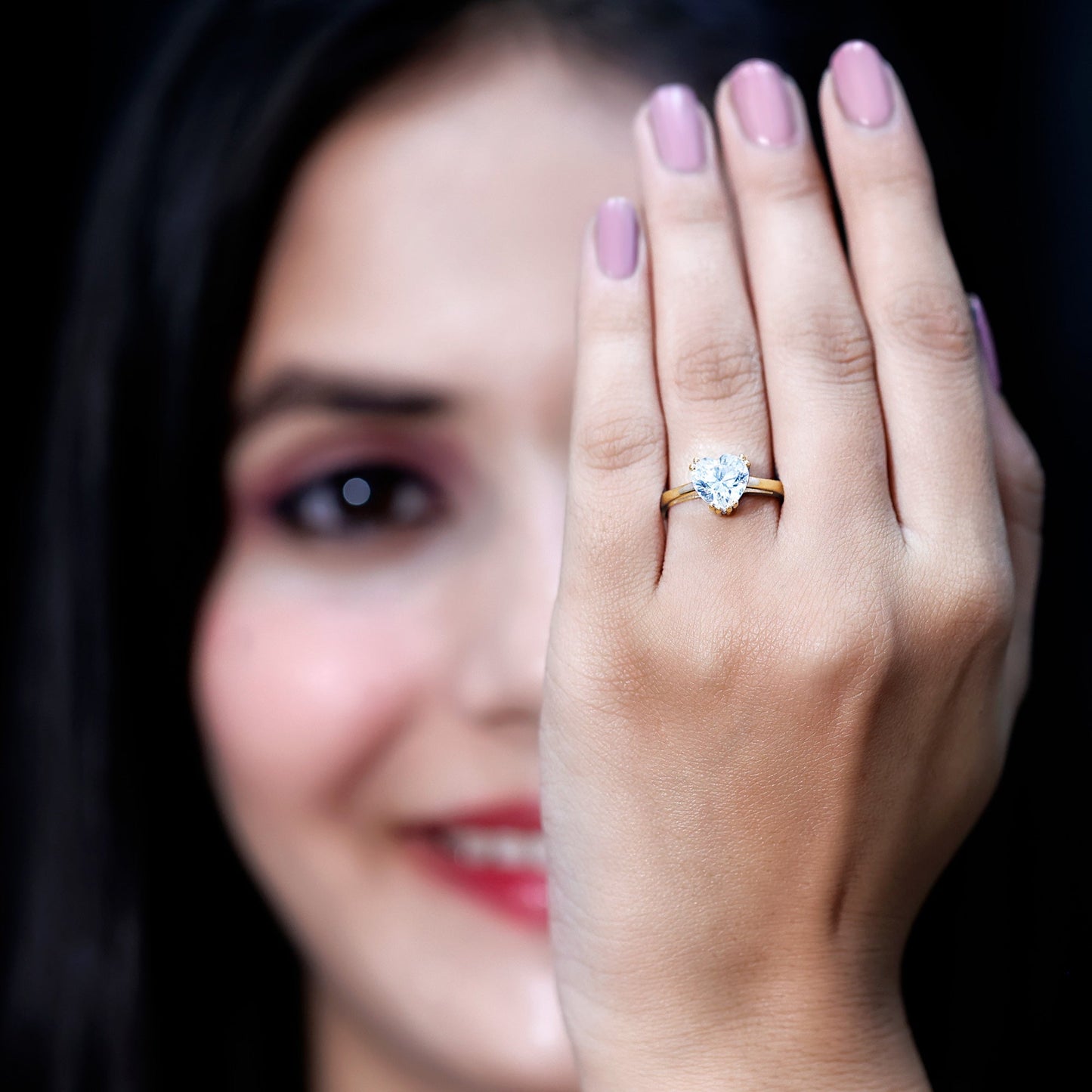 Certified Lab Grown Diamond Heart Engagement Ring 2 Carat