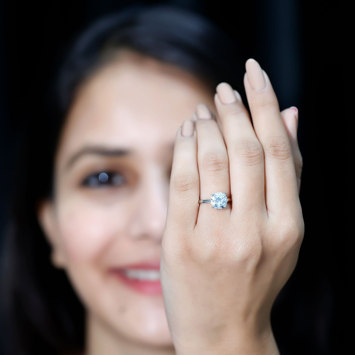 Certified 2 Carat Round Lab Grown Diamond Solitaire Engagement Ring