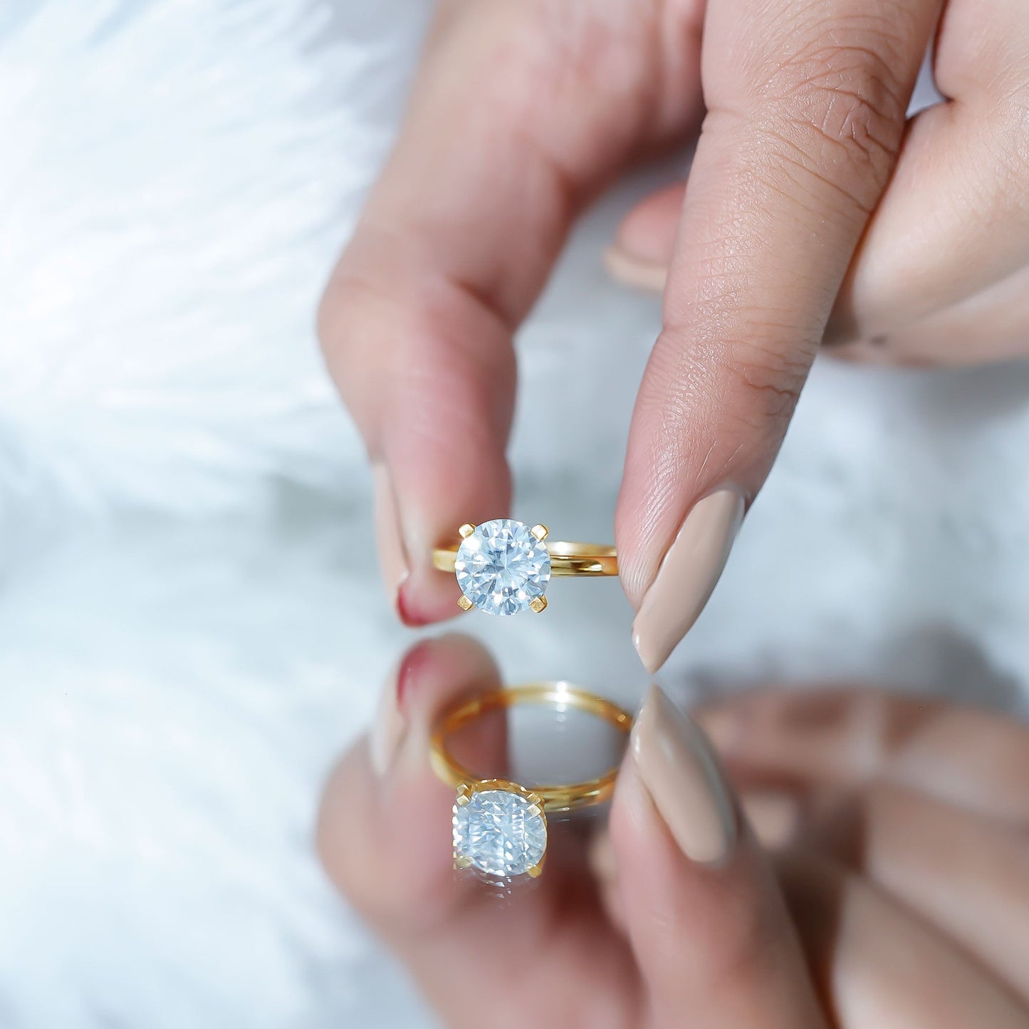 Certified 2 Carat Round Lab Grown Diamond Solitaire Engagement Ring