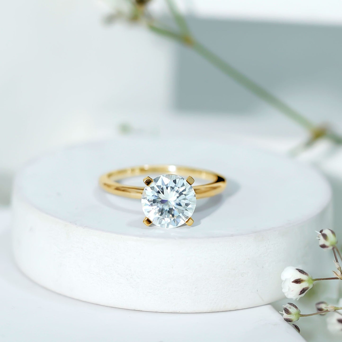 2 Carat Lab Grown Diamond Classic Engagement Ring in Silver