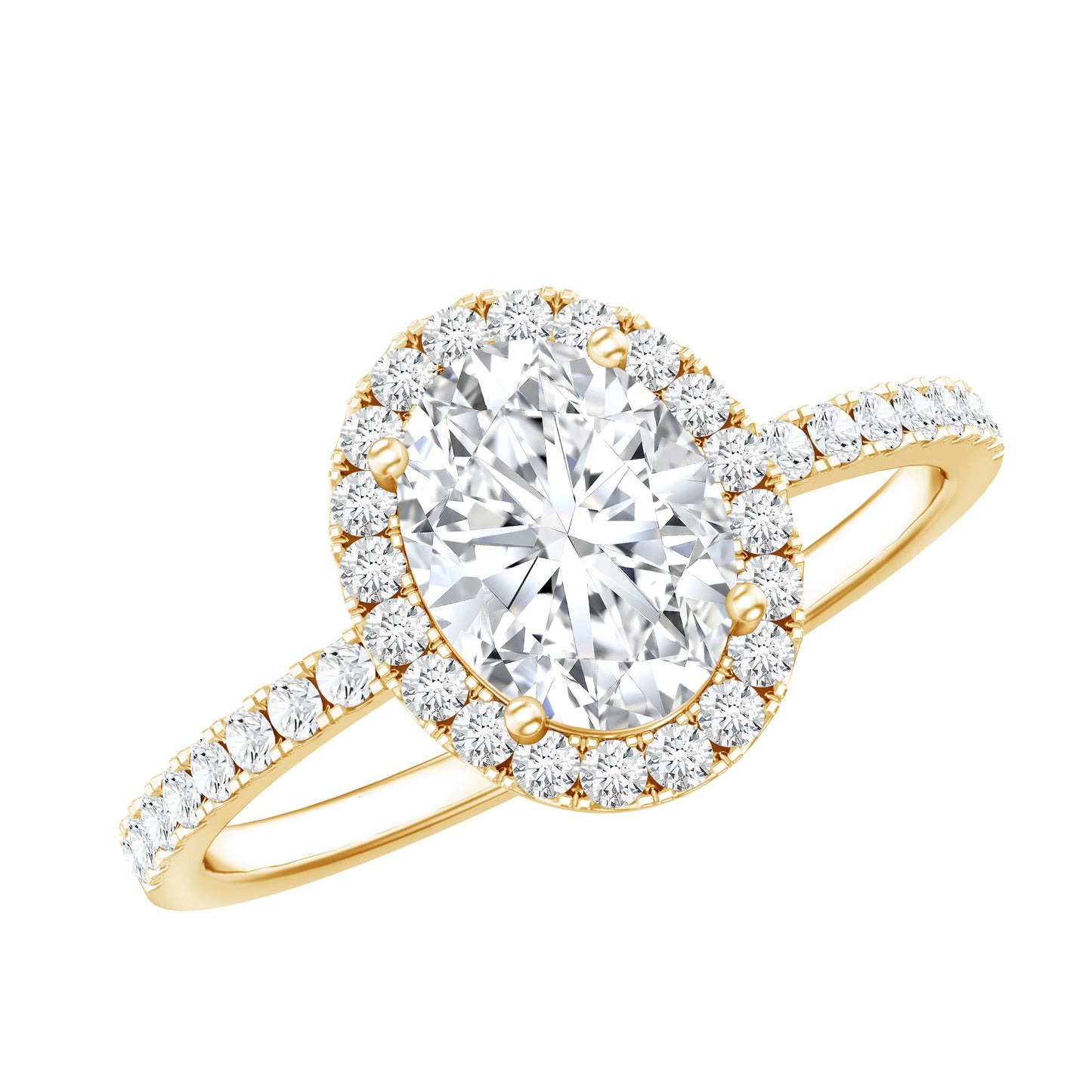 Certified 1.2 Carat Lab Grown Diamond Oval Engagement Ring With Side Stones