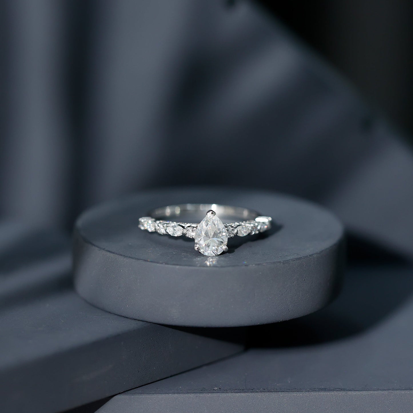 1.3 Carat Certified Lab Grown Diamond Pear Shaped Engagement Ring