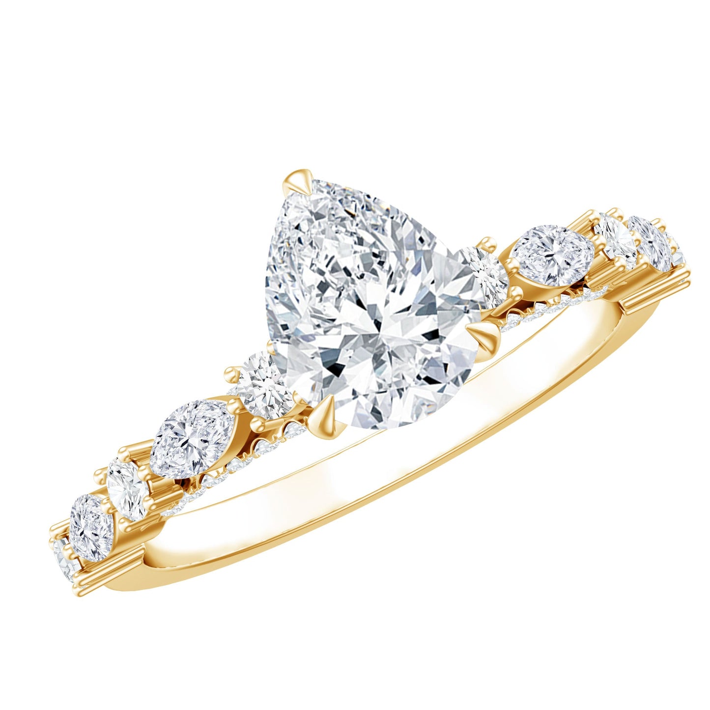 1.3 Carat Certified Lab Grown Diamond Pear Shaped Engagement Ring