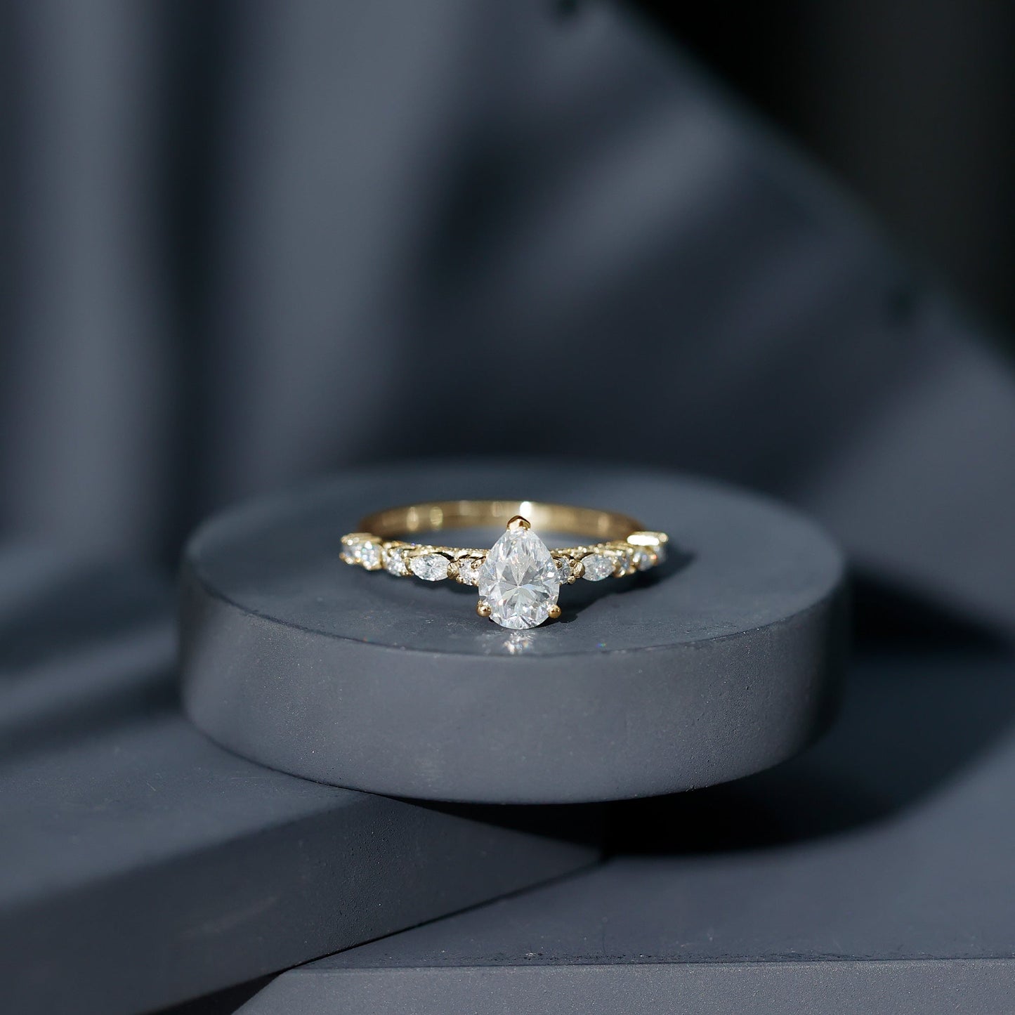 1.3 Carat Certified Lab Grown Diamond Pear Shaped Engagement Ring