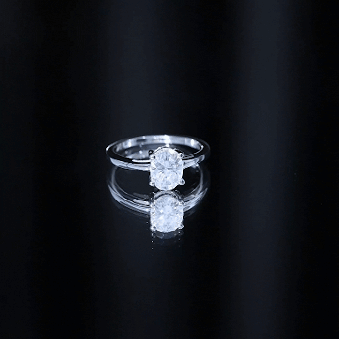Certified 1.2 Carat Lab Grown Oval Diamond Engagement Ring