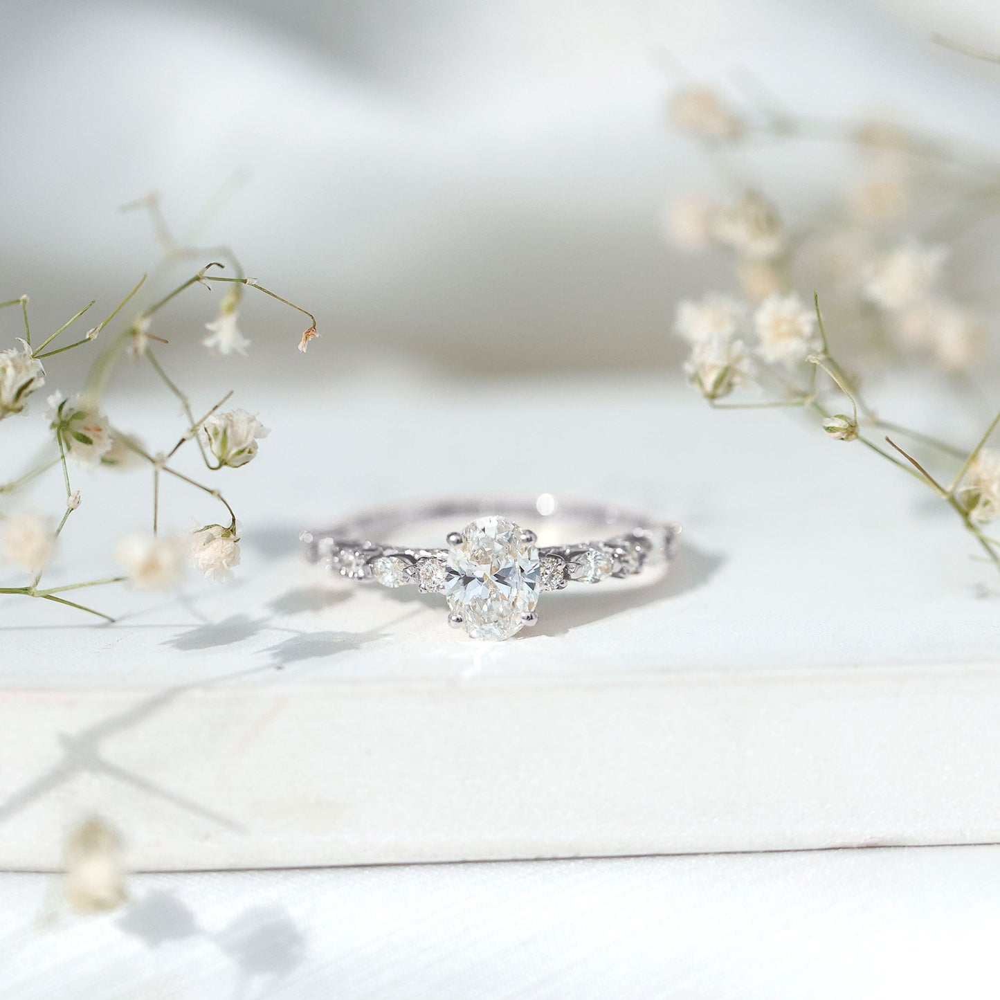 1.29 Carat Oval Cut Lab Diamond Solitaire Engagement Ring