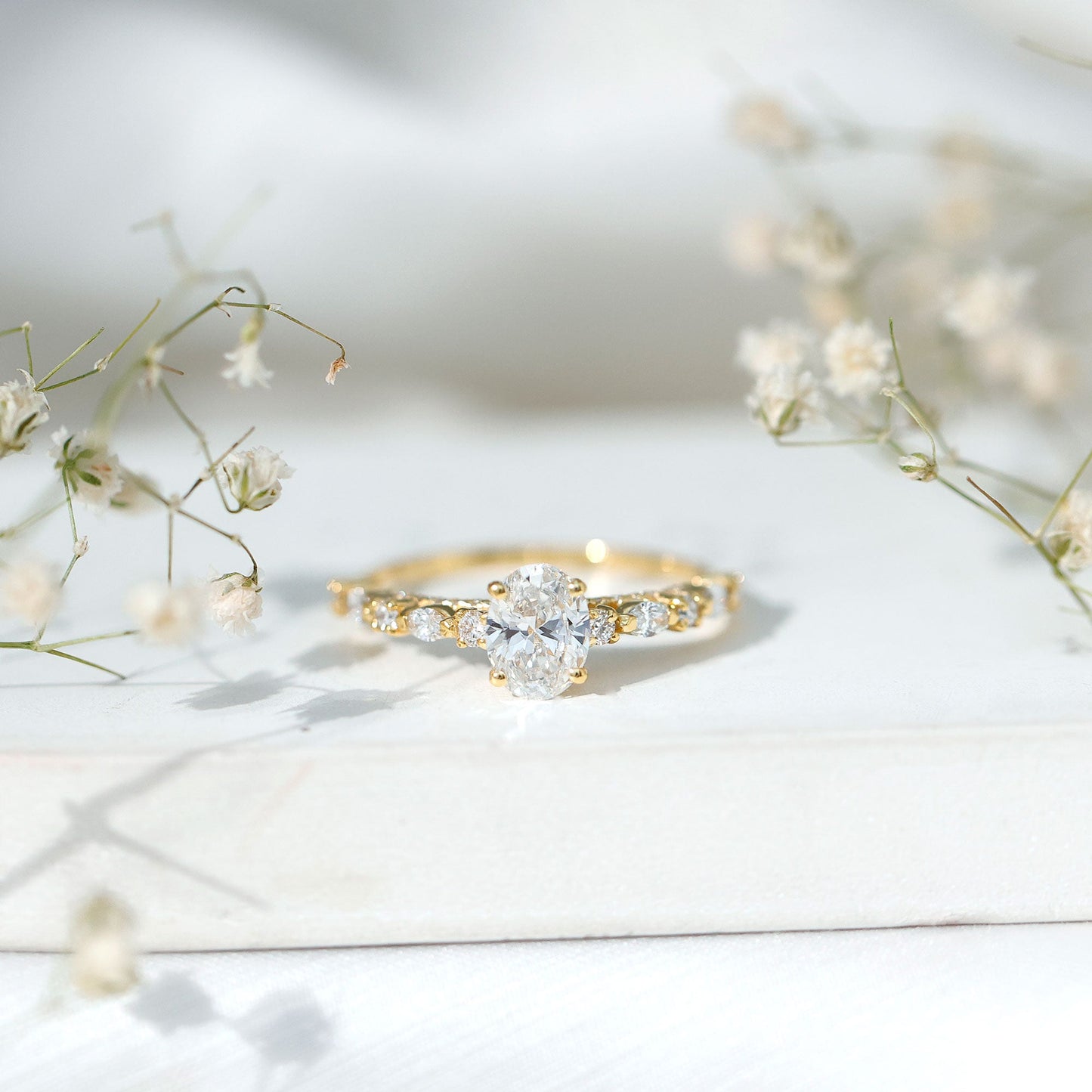 1.29 Carat Oval Cut Lab Diamond Solitaire Engagement Ring