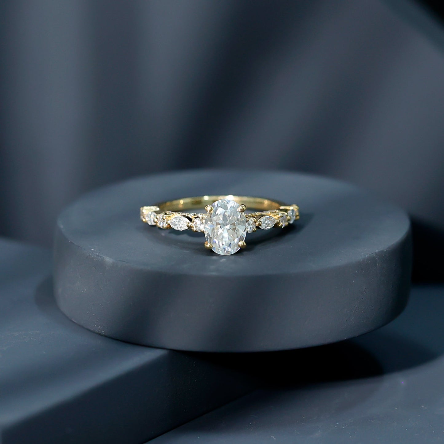 1.29 Carat Oval Cut Lab Diamond Solitaire Engagement Ring