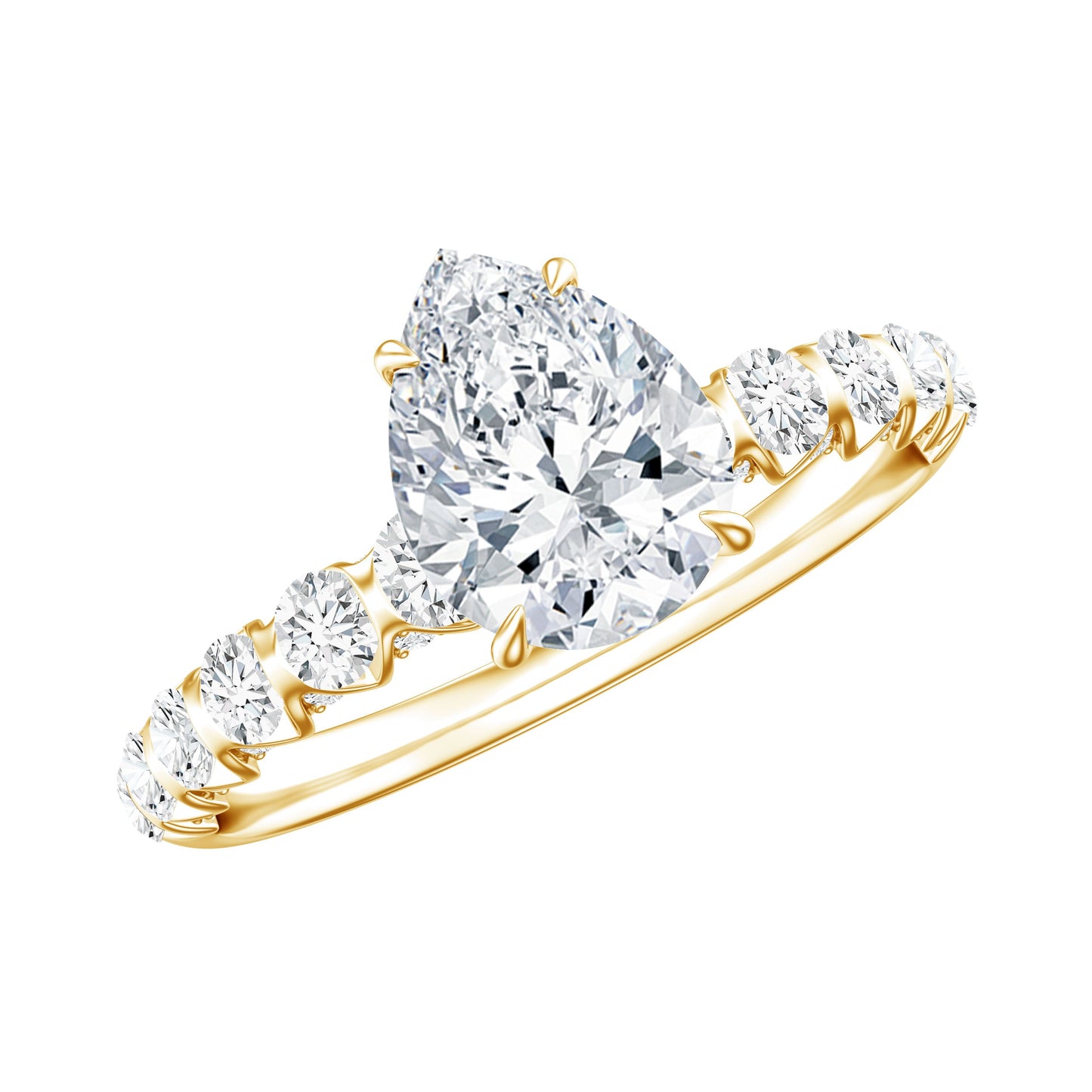 1.3 Carat Pear Cut Lab Grown Diamond Engagement Ring for Women