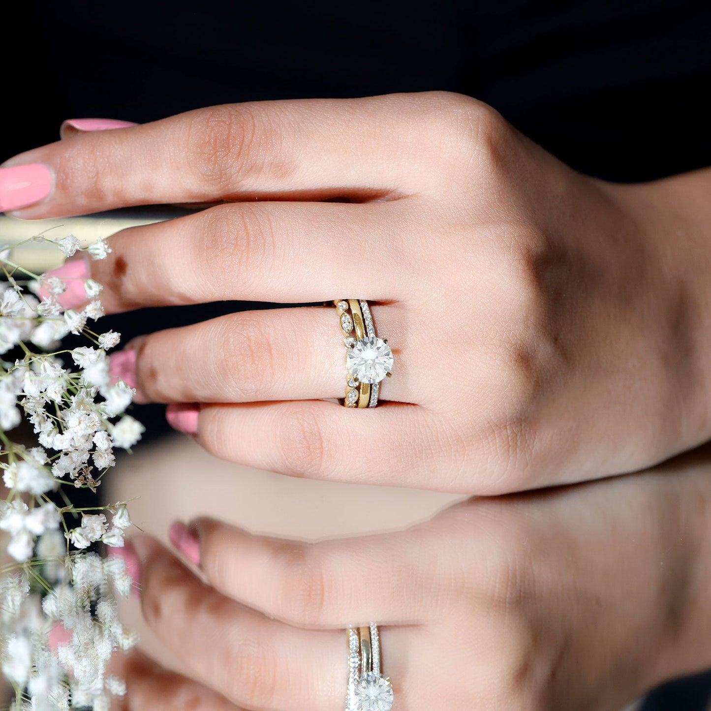2 Carat Certified Round Cut Lab Created Diamond 3 Piece Bridal Ring Set