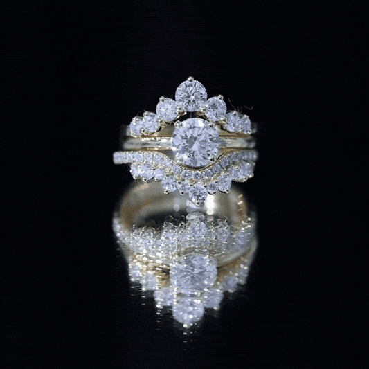 0.25 Carat Lab Grown Diamond Vintage Bridal Ring Set with 3 Piece