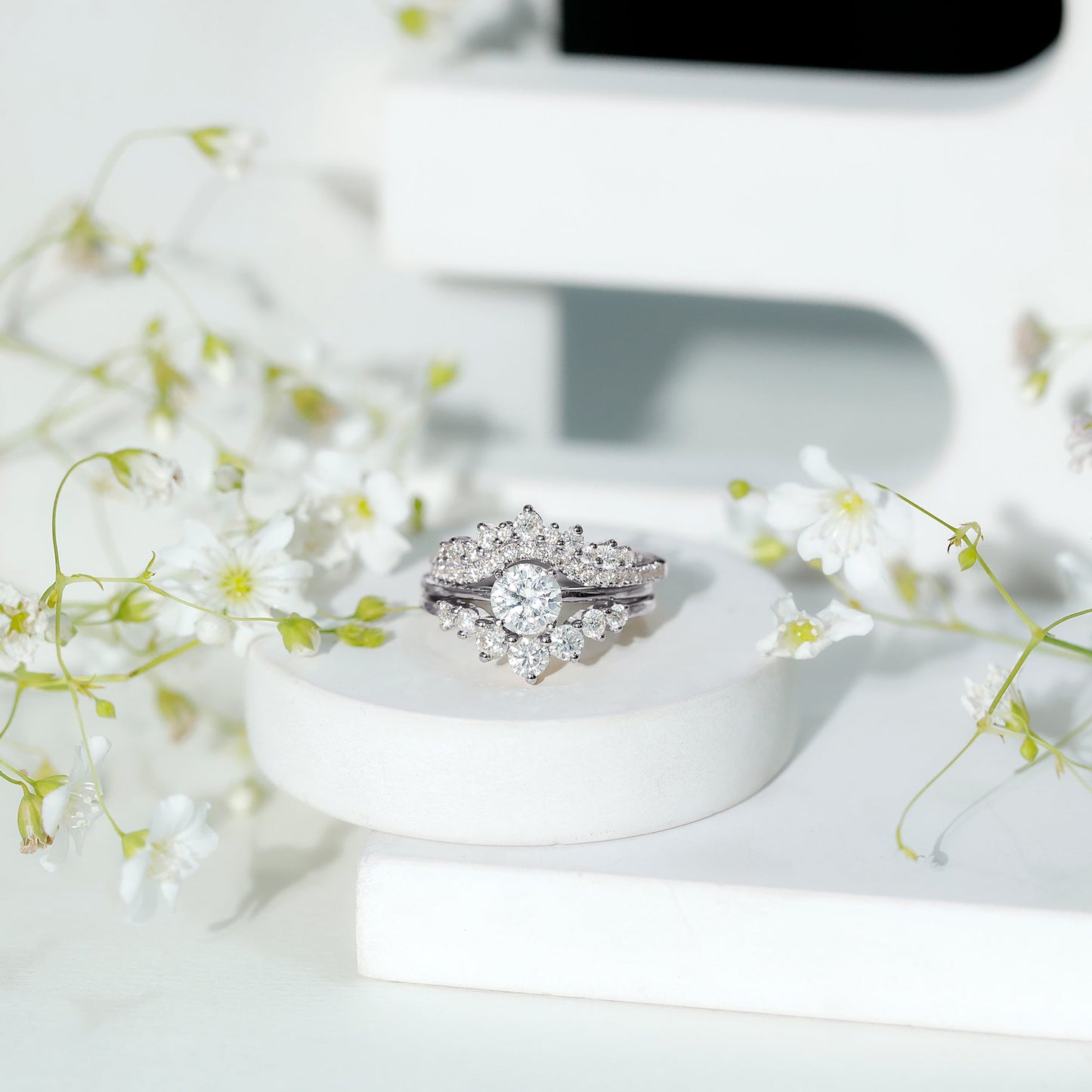 0.25 Carat Lab Grown Diamond Vintage Bridal Ring Set with 3 Piece
