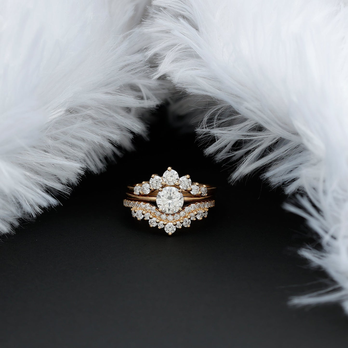 0.25 Carat Lab Grown Diamond Vintage Bridal Ring Set with 3 Piece
