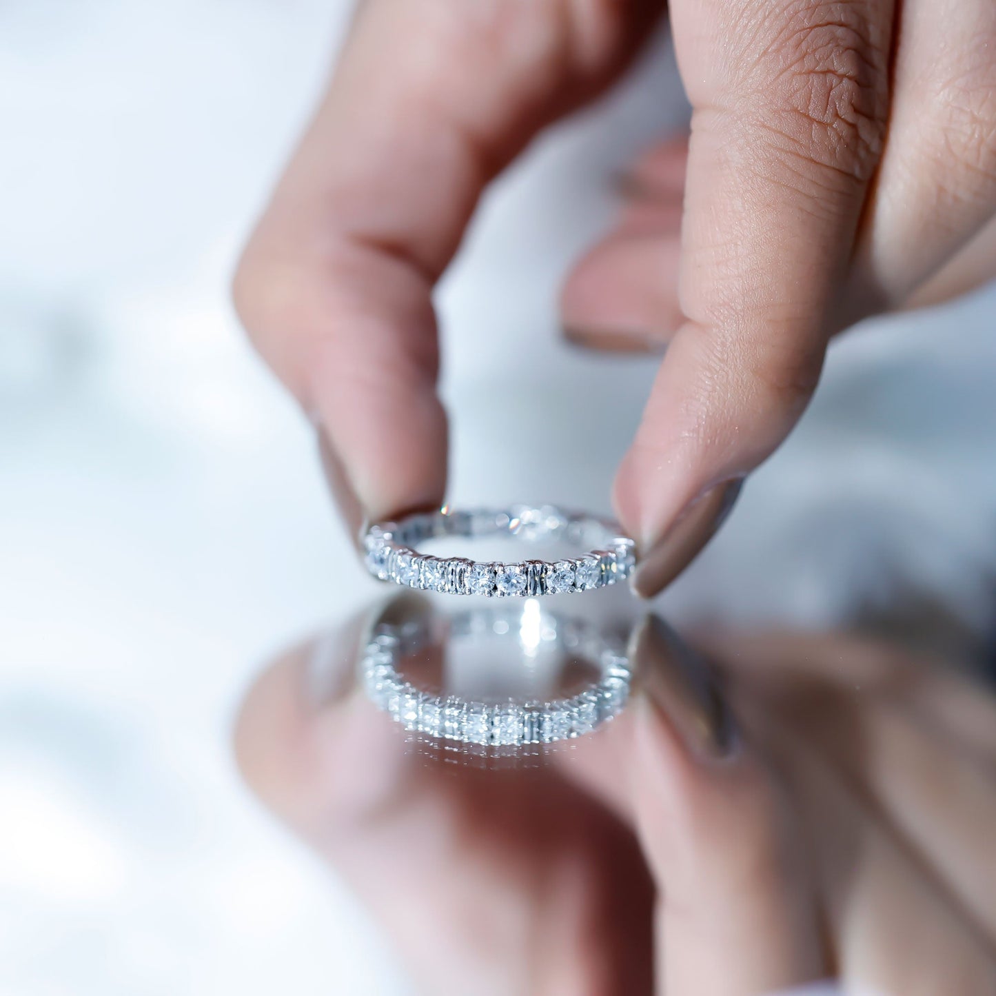 Lab Created Diamond Full Eternity Band Ring for Women