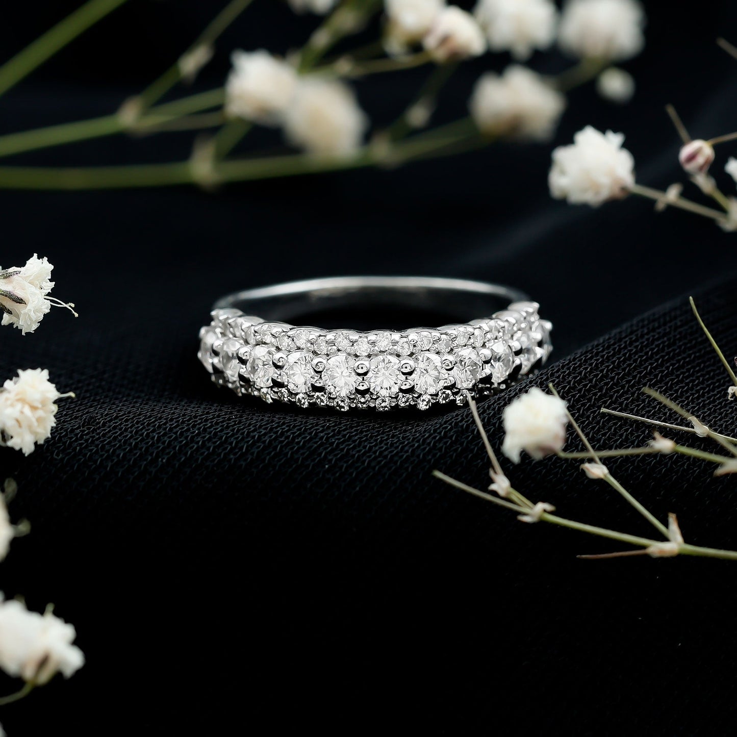 Certified Diamond Half Eternity Anniversary Ring