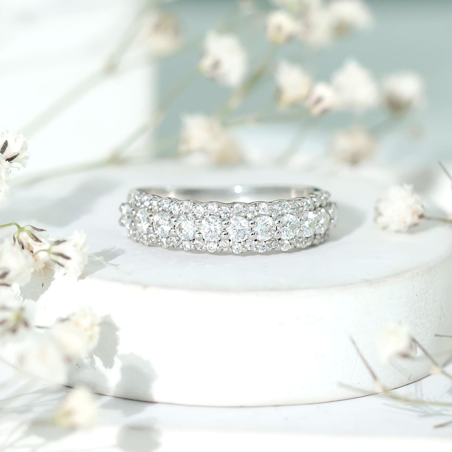 Certified Diamond Half Eternity Anniversary Ring